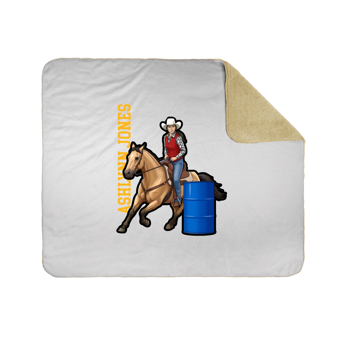 Throw Blanket — Name Vertical in White