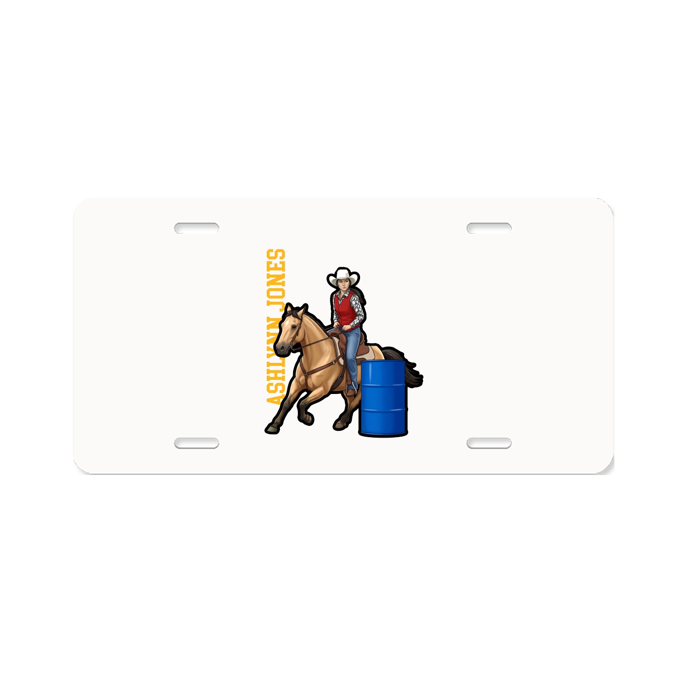 License Plate — Name Vertical in Classic