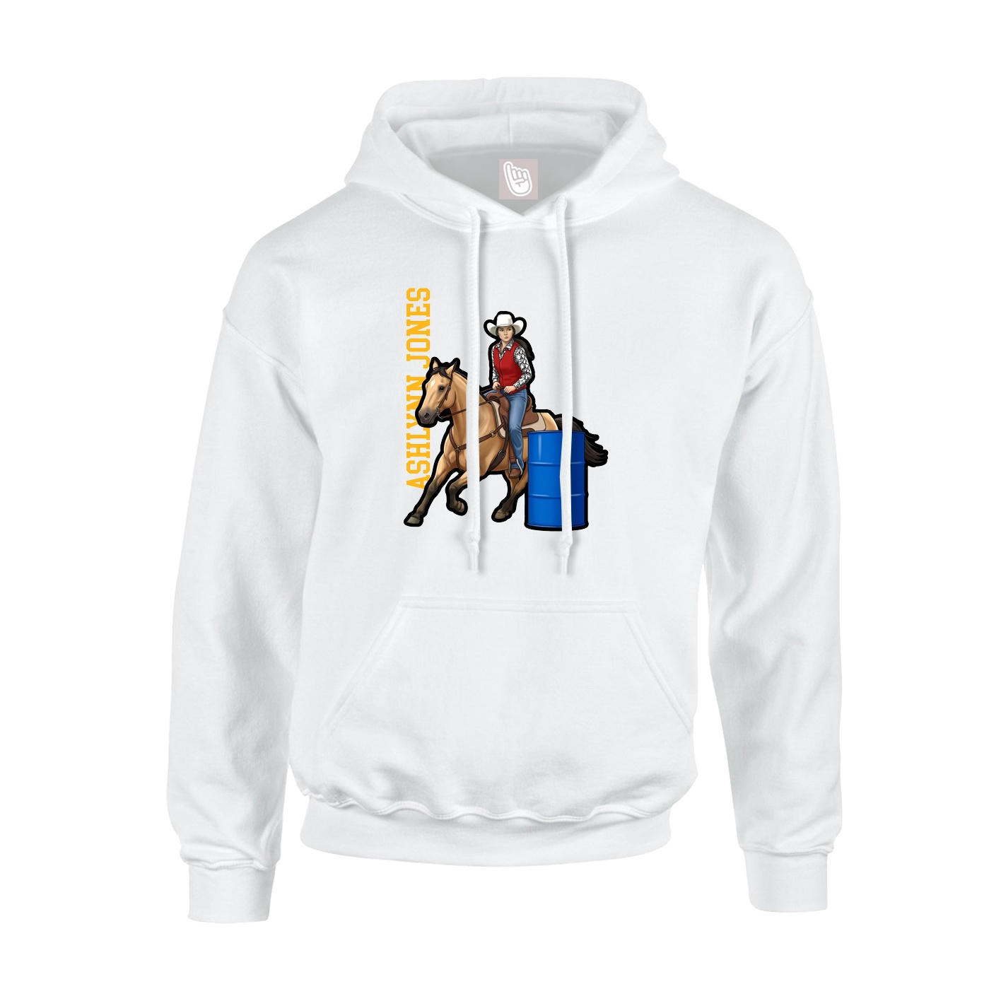 Hoodie — Name Vertical in White