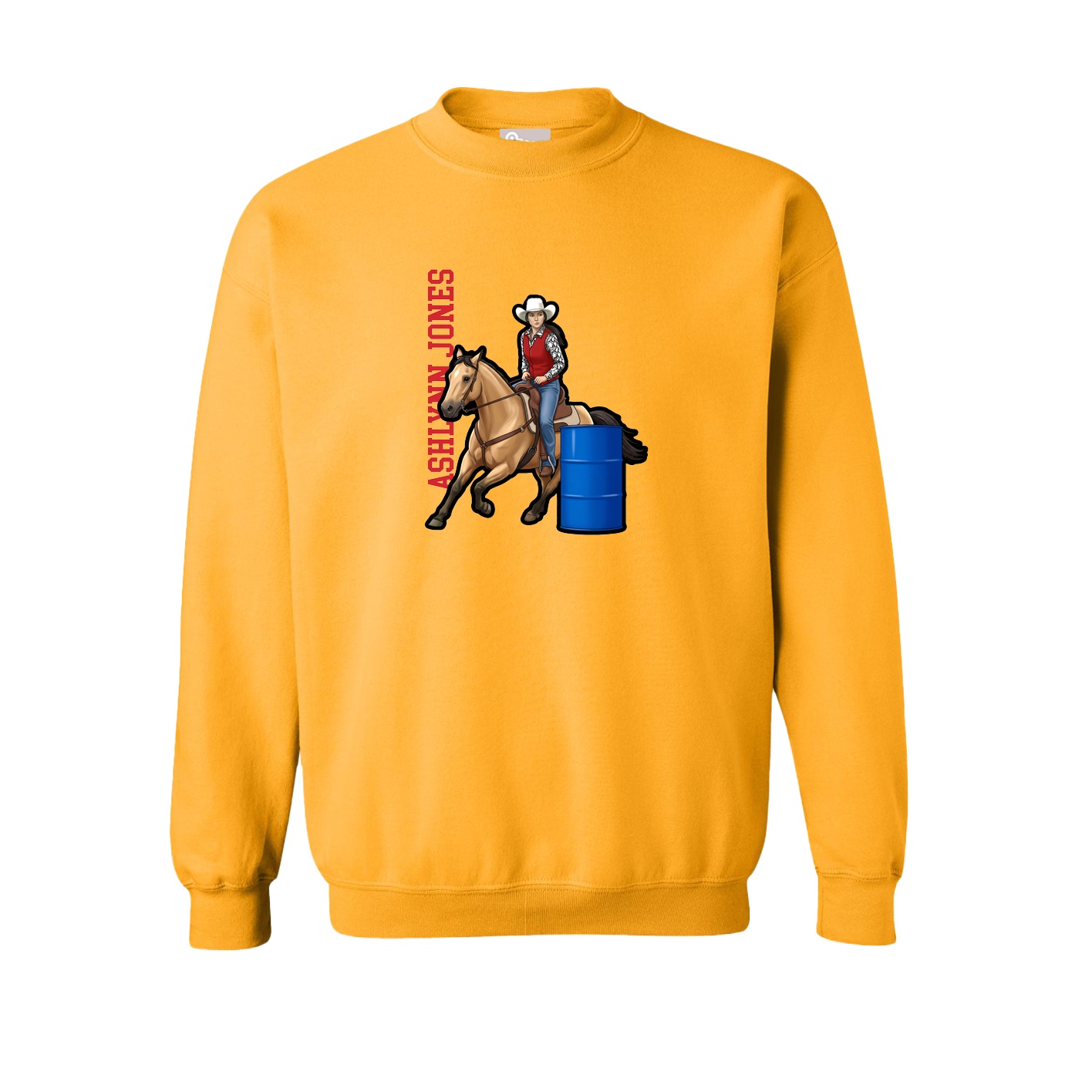 Fleece Crew — Name Vertical in Gold