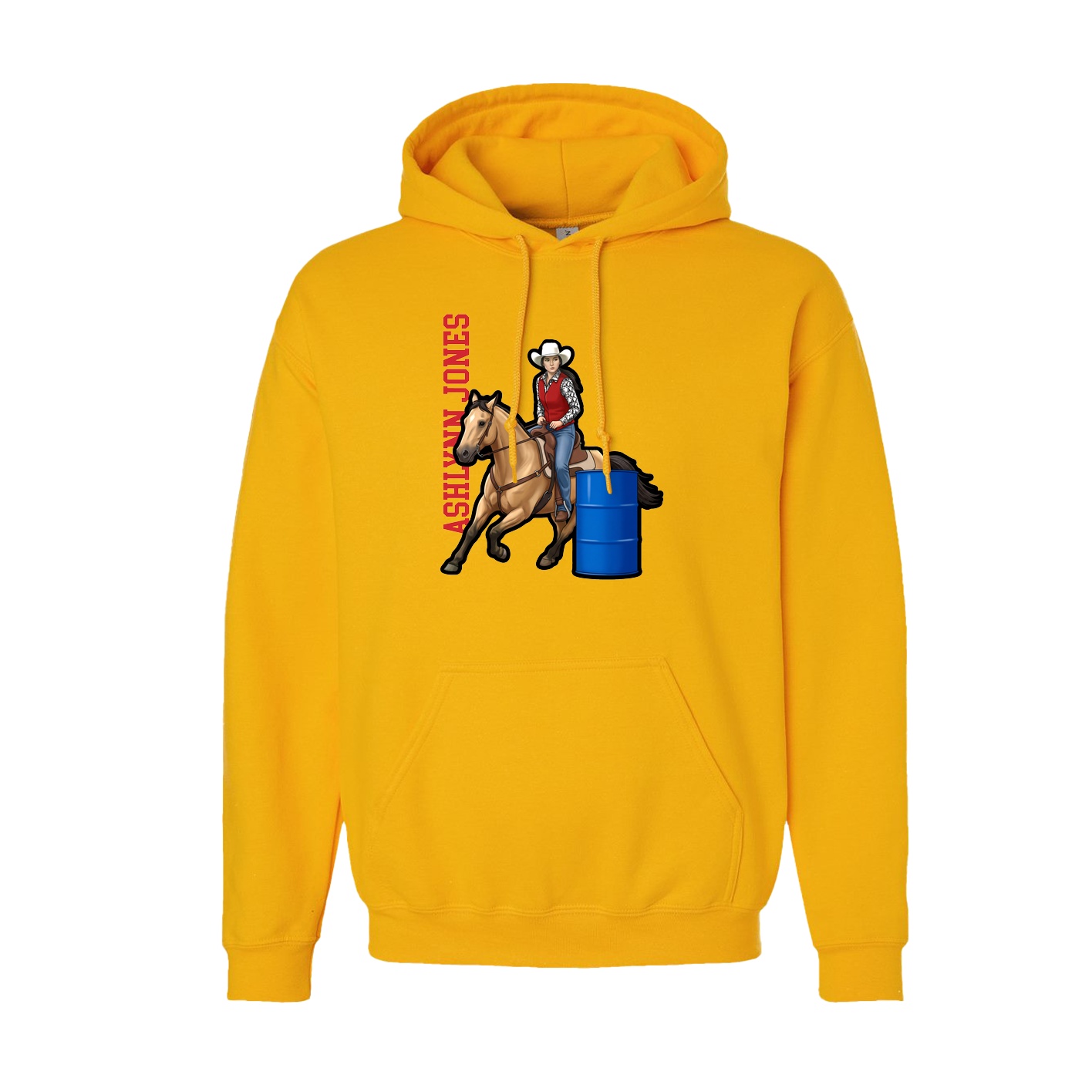 Youth Hoodie — Name Vertical in Gold