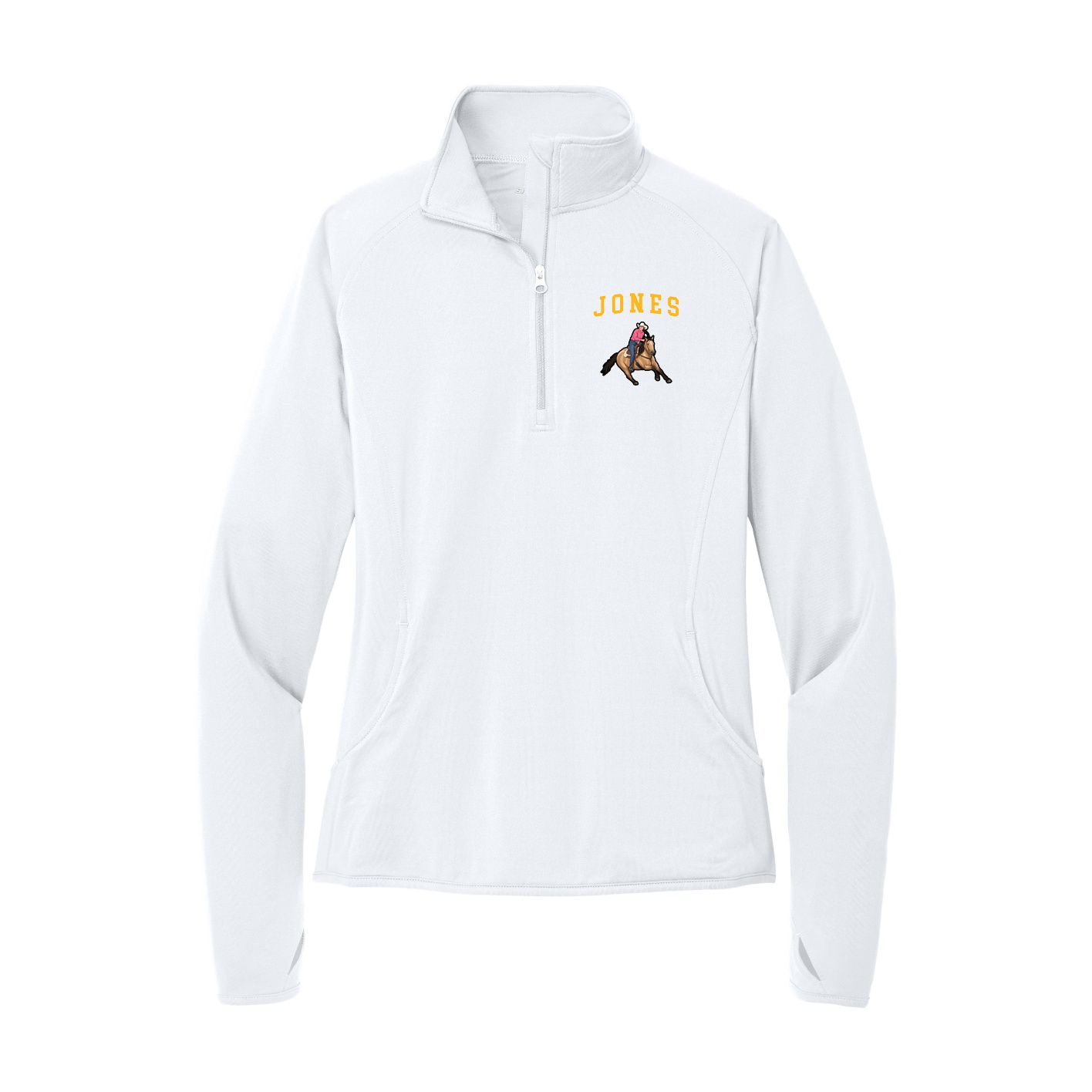 Women's Q-Zip Pullover — Shirsey in White