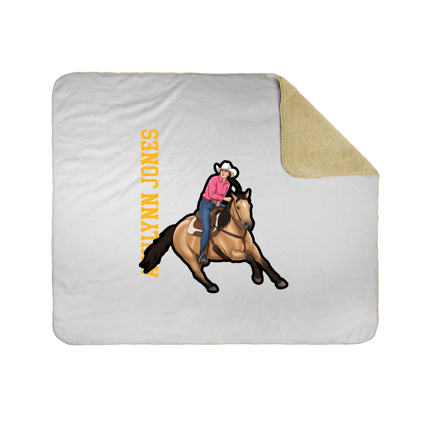 Throw Blanket — Name Vertical in White