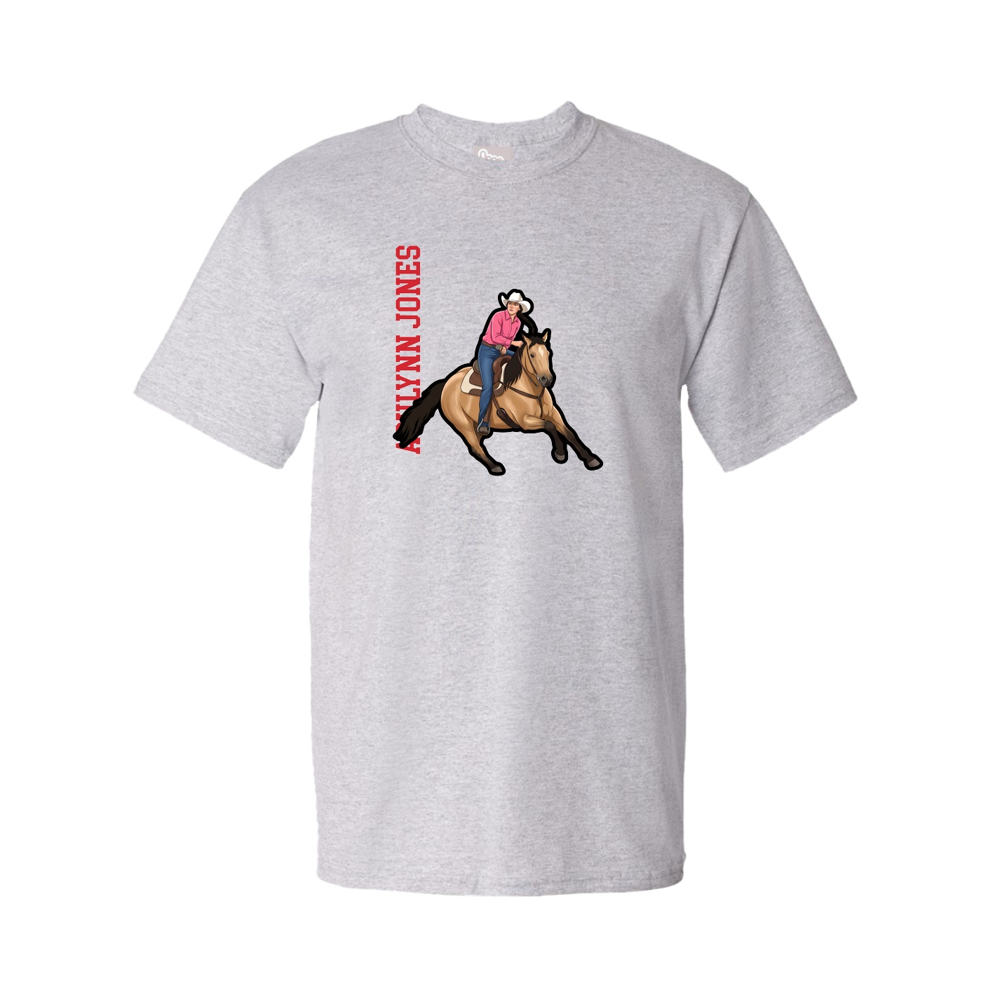 Tee — Name Vertical in Grey