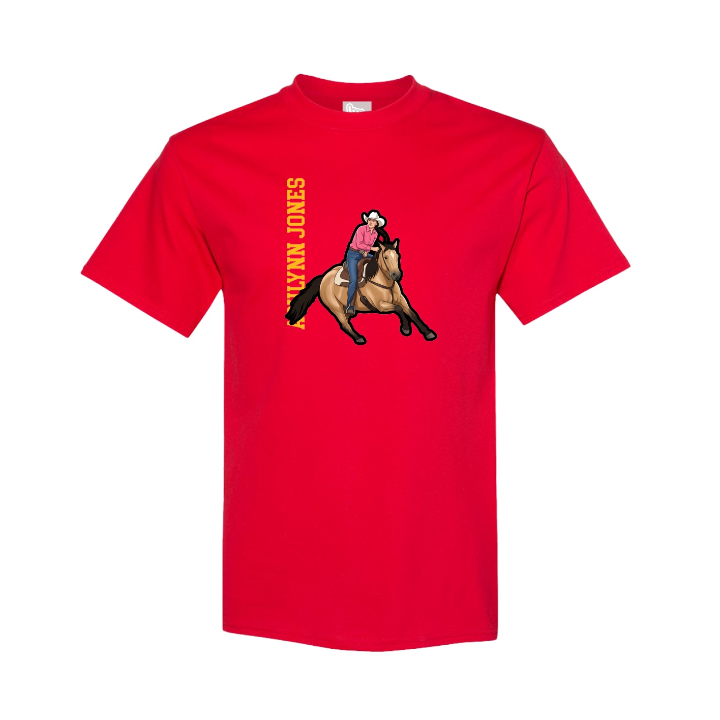Youth Tee — Name Vertical in Red