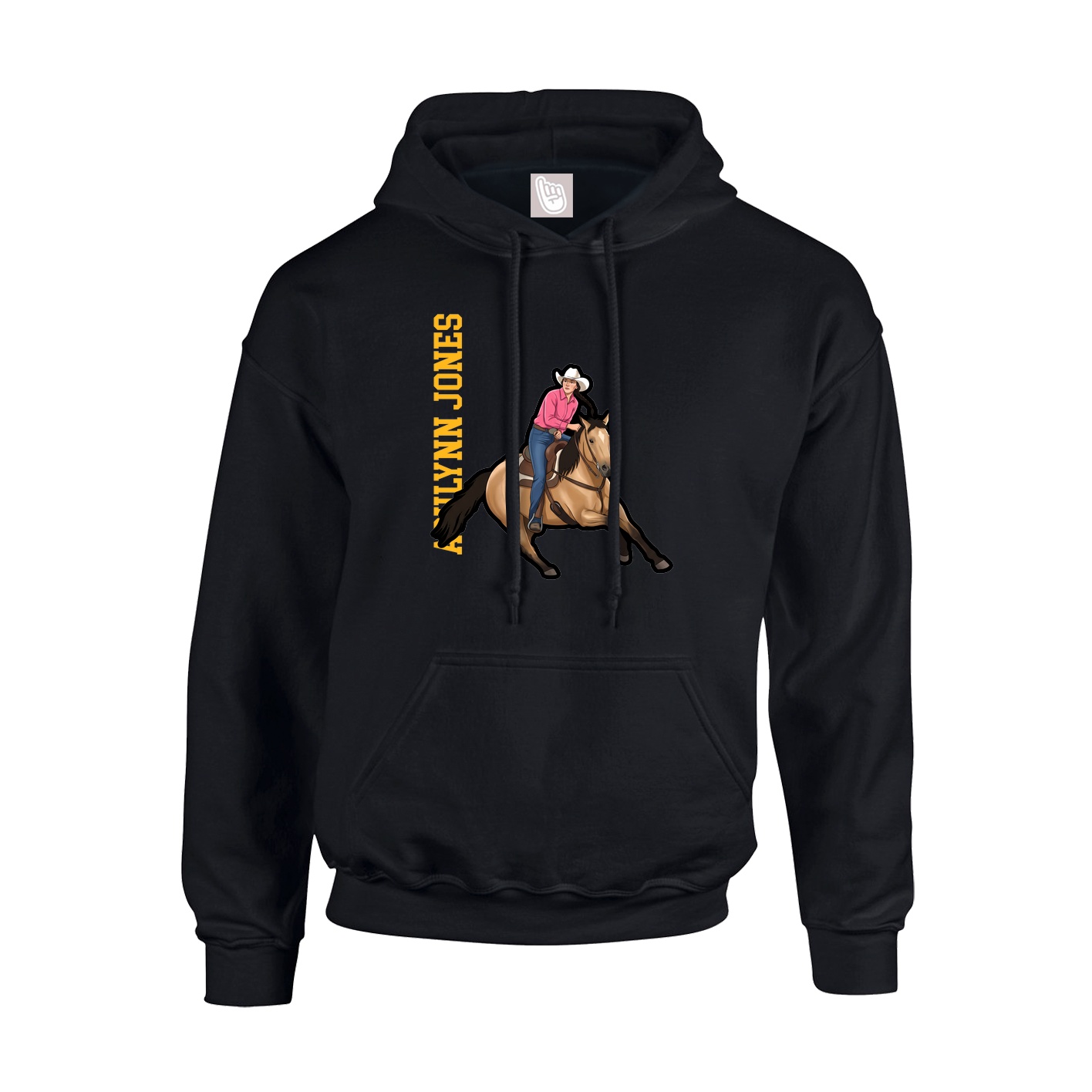 Hoodie — Name Vertical in Black