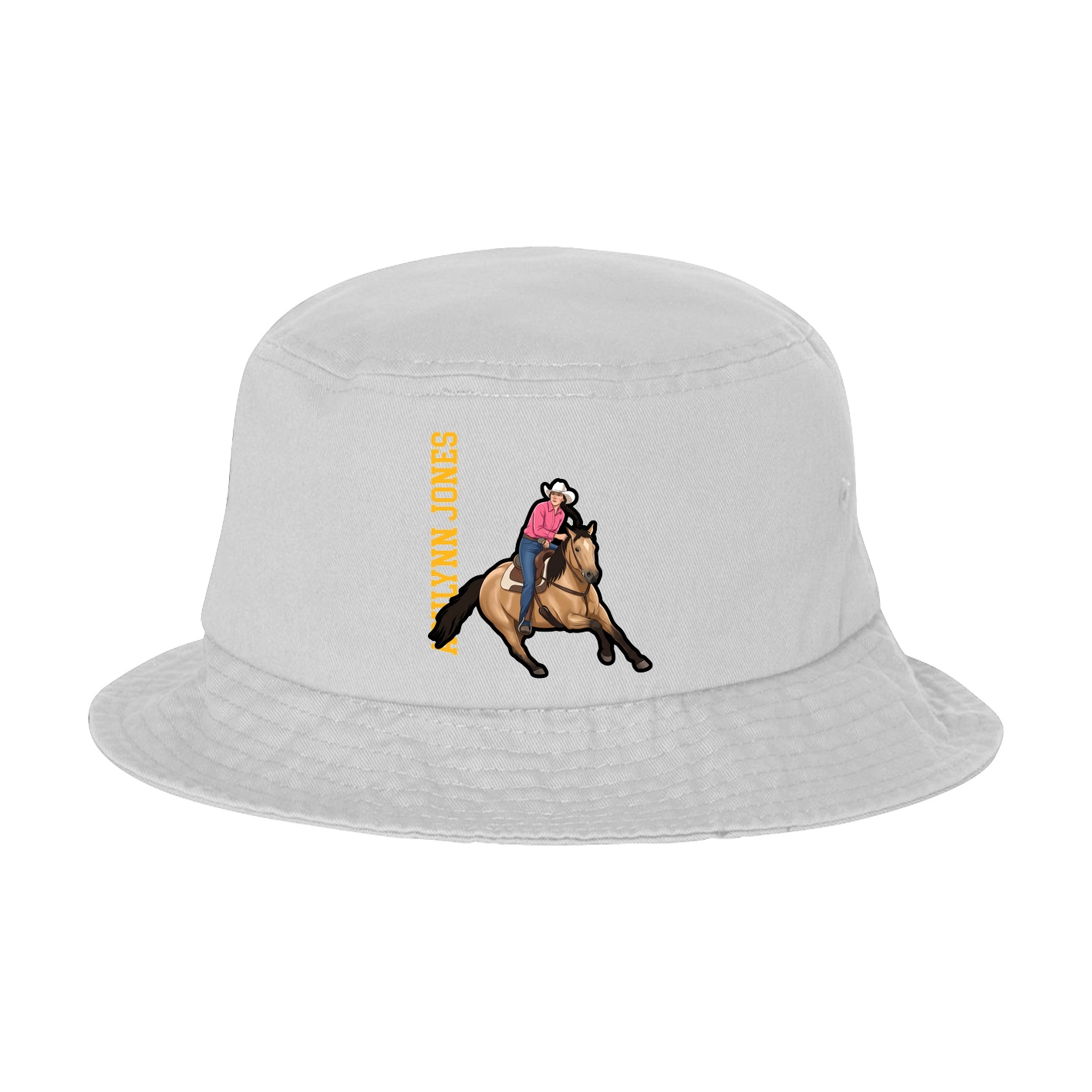 Bucket Cap — Name Vertical in White