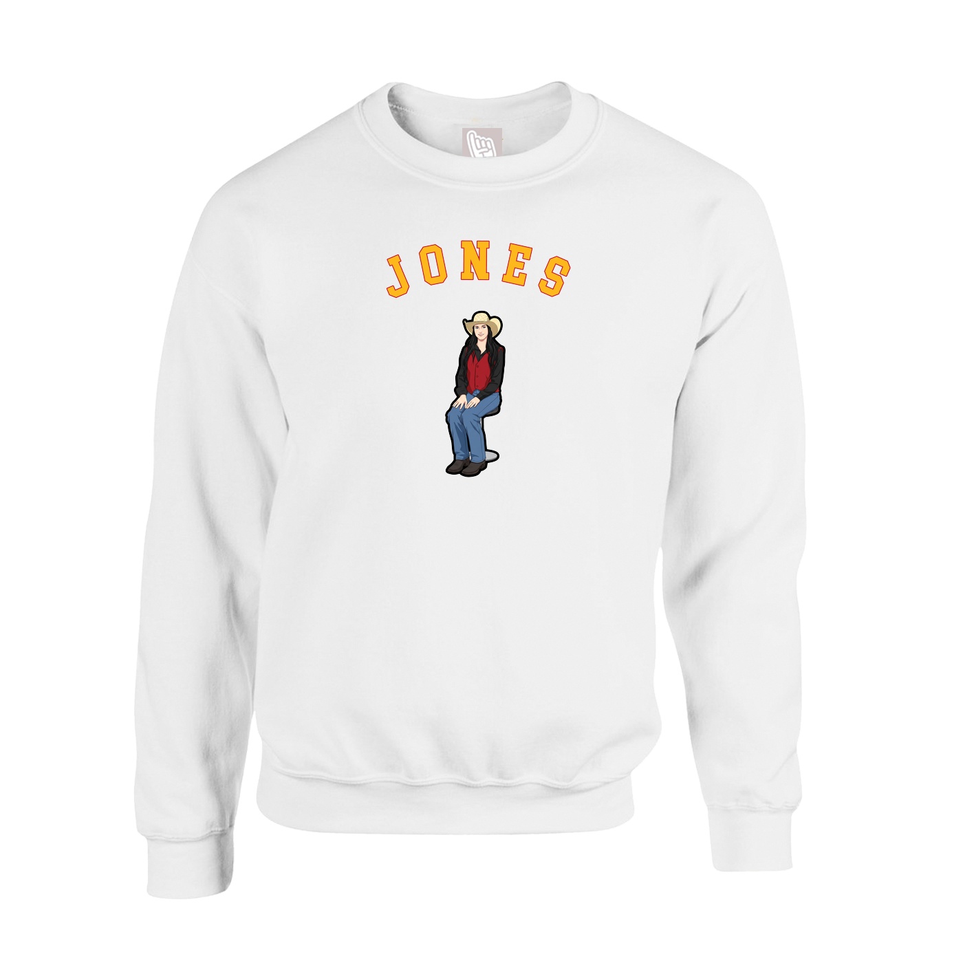 Fleece Crew — Shirsey Arch in White