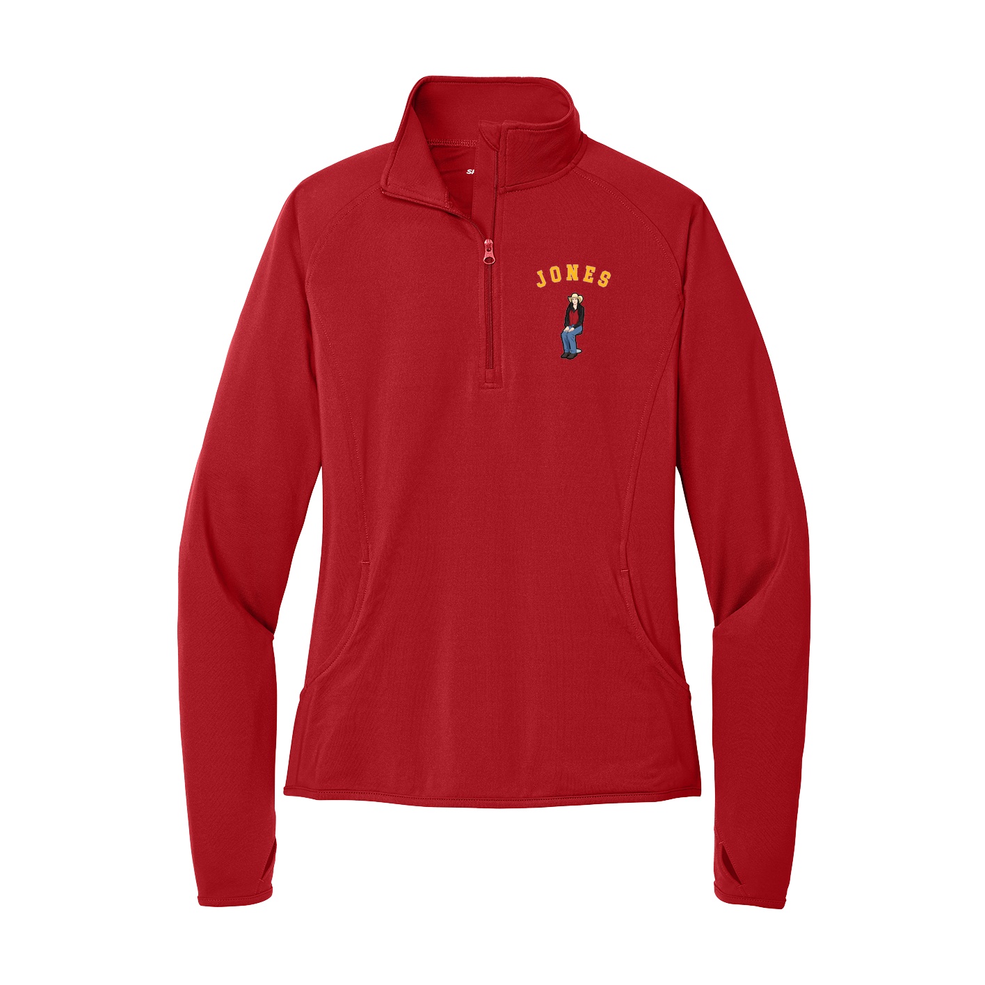 Women's Q-Zip Pullover — Shirsey Arch in Red