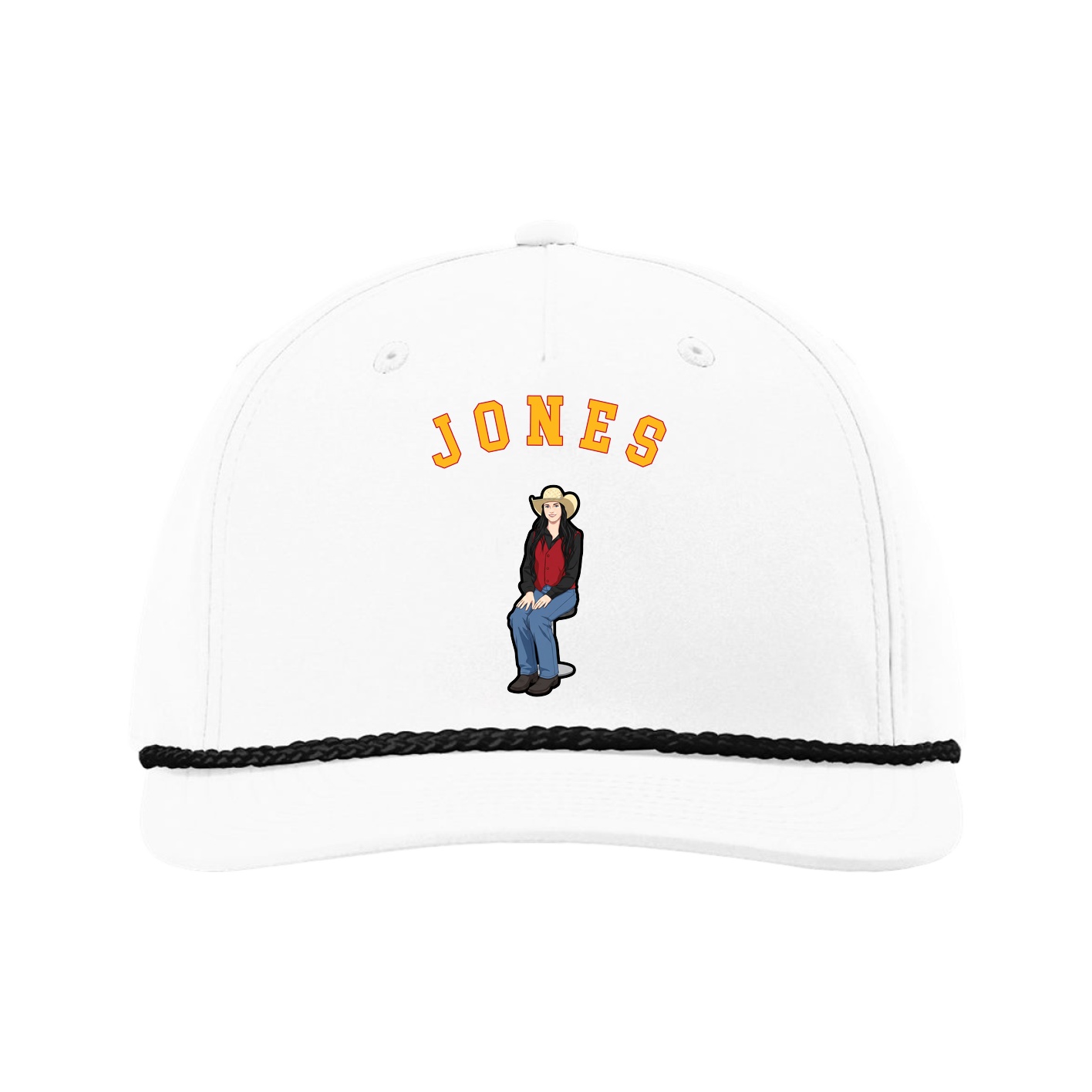 Five-Panel Classic Rope Cap — Shirsey Arch in White