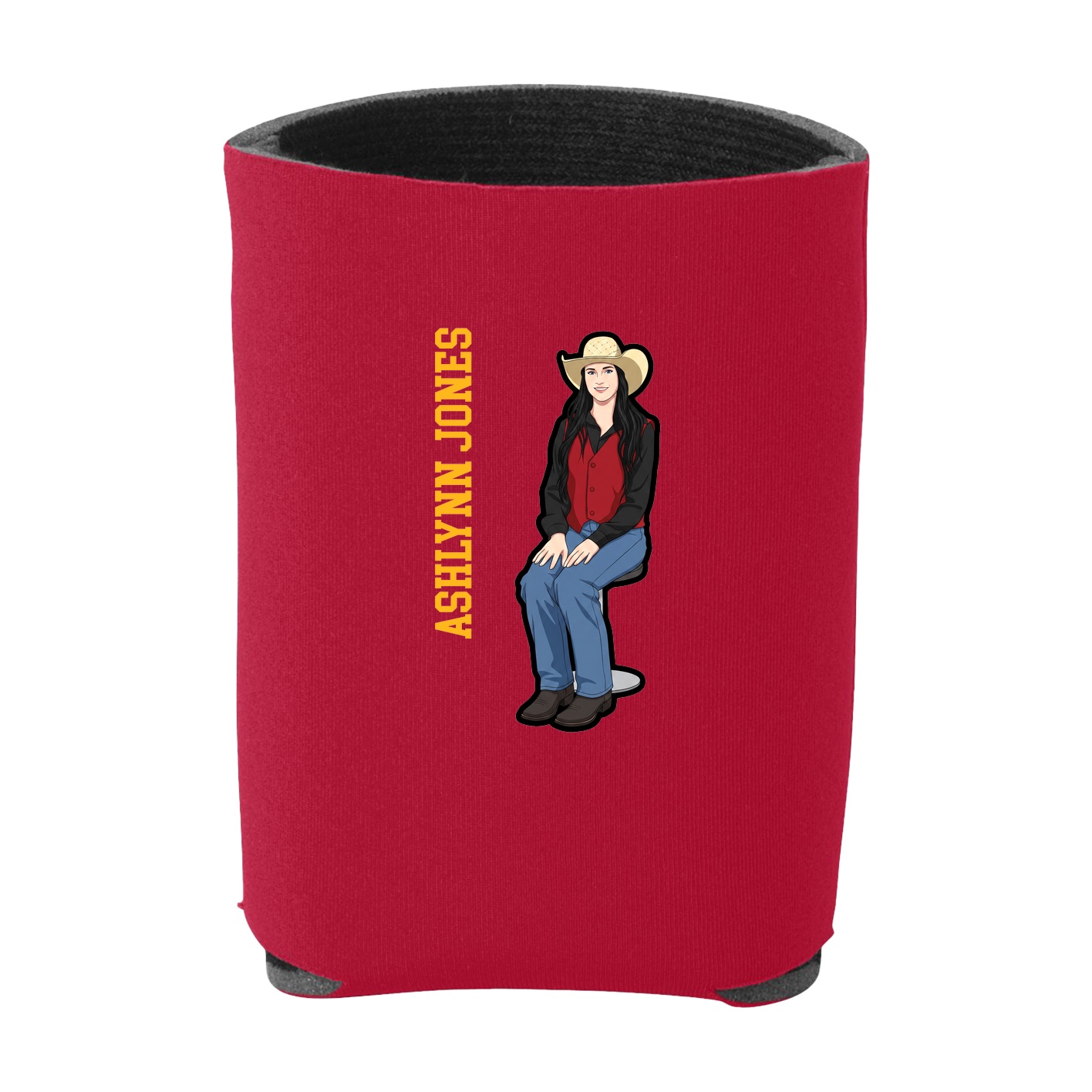 Can Holder — Name Vertical in Red