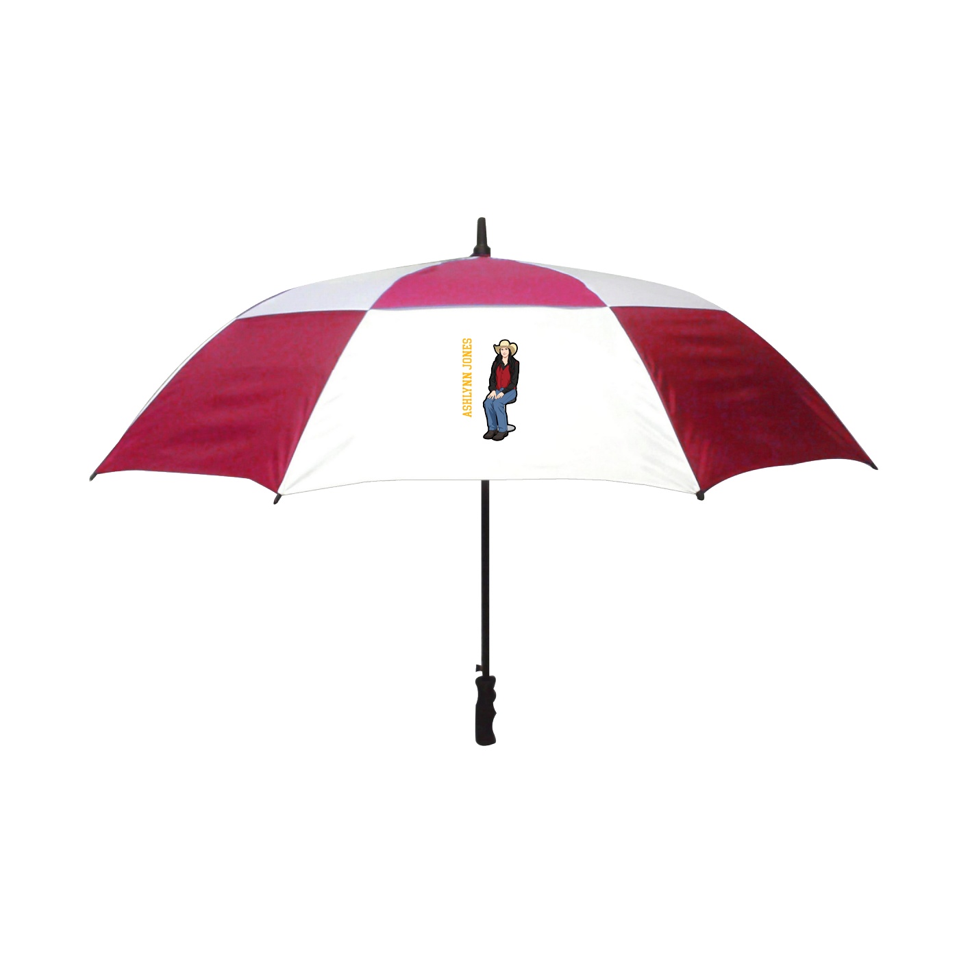Golf Umbrella — Name Vertical in Red