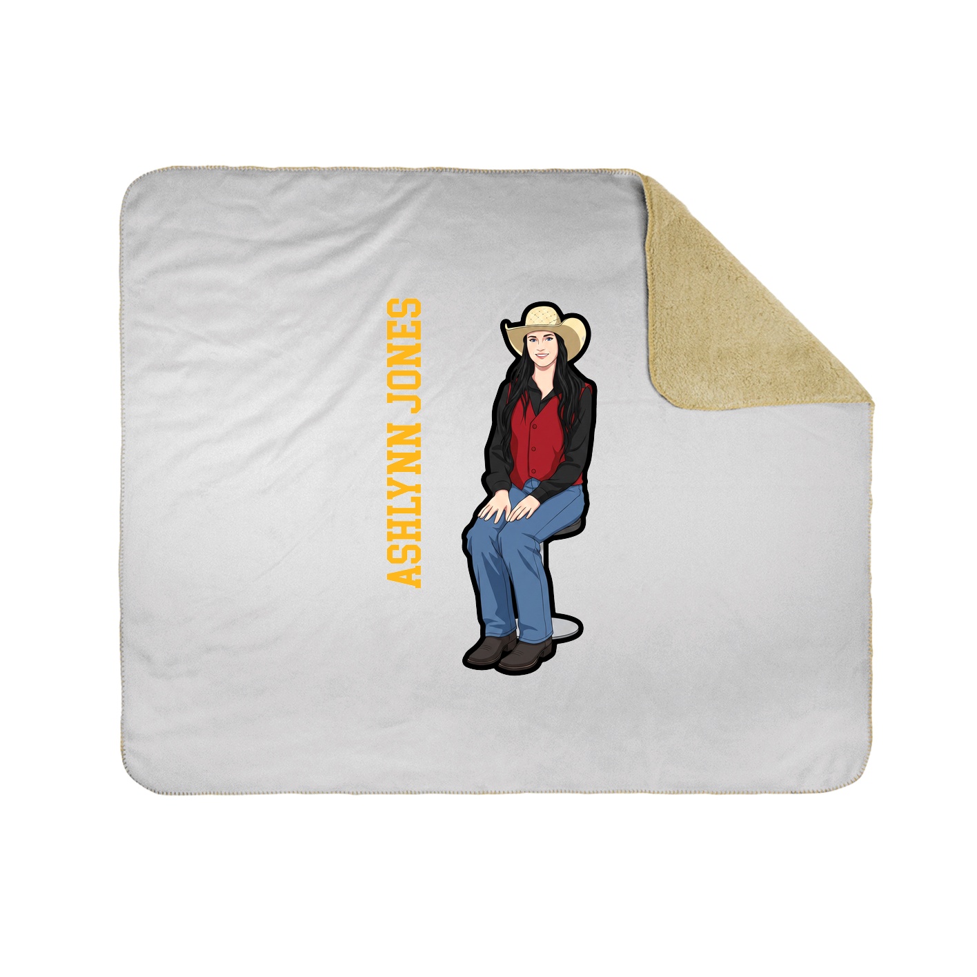 Throw Blanket — Name Vertical in White
