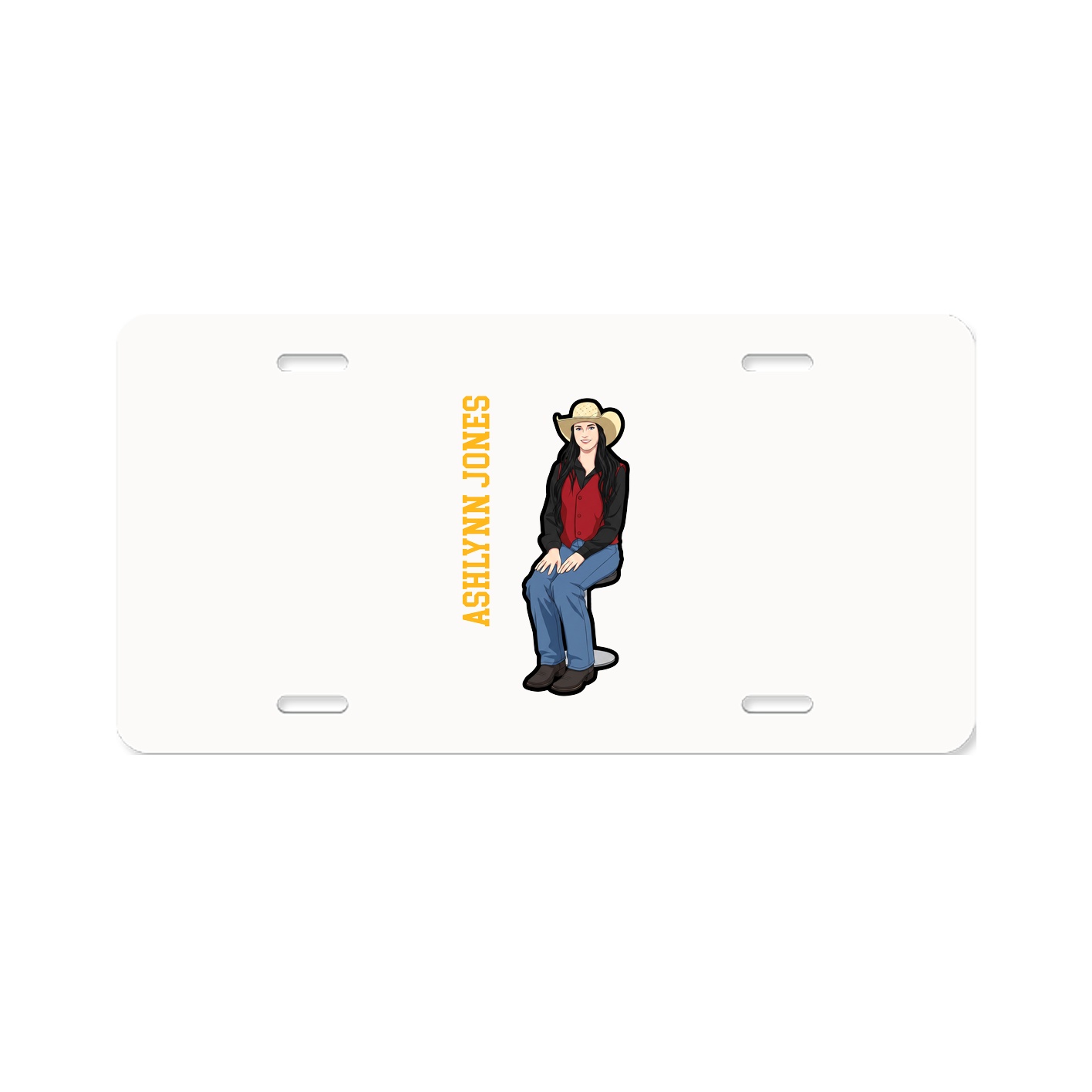 License Plate — Name Vertical in Classic
