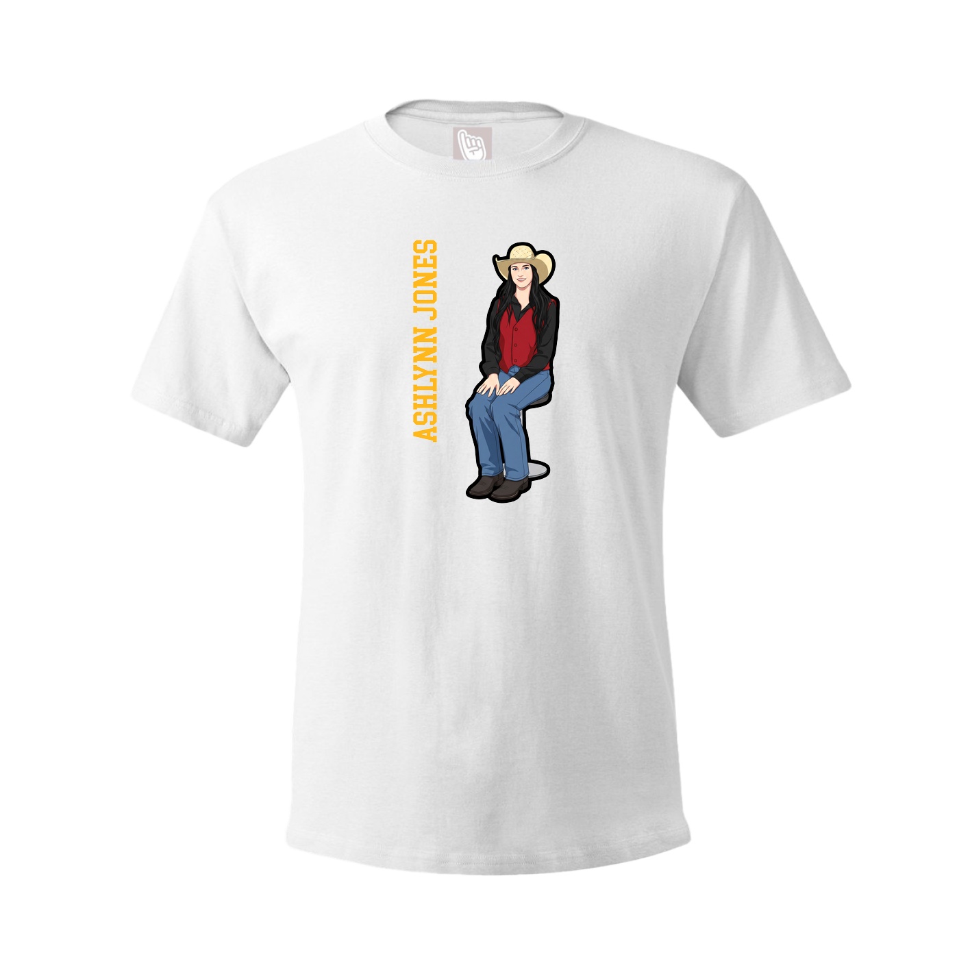 Youth Tee — Name Vertical in White