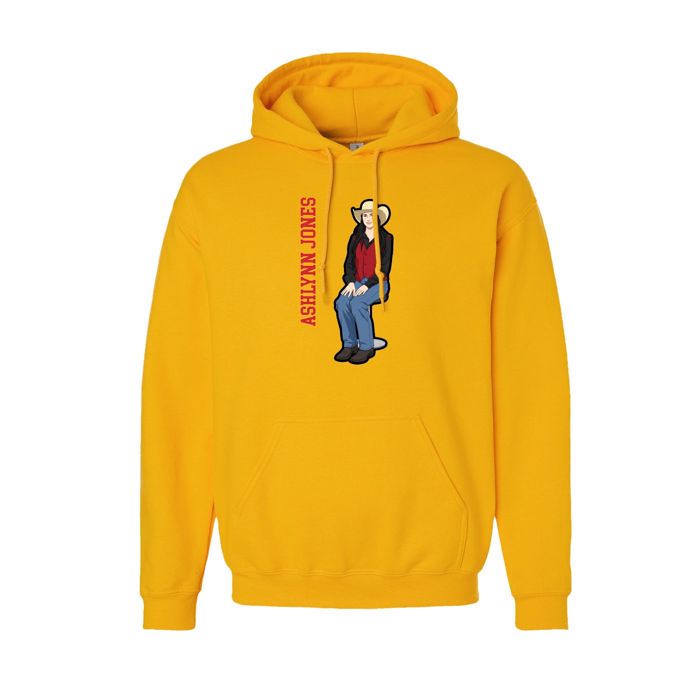 Hoodie — Name Vertical in Gold