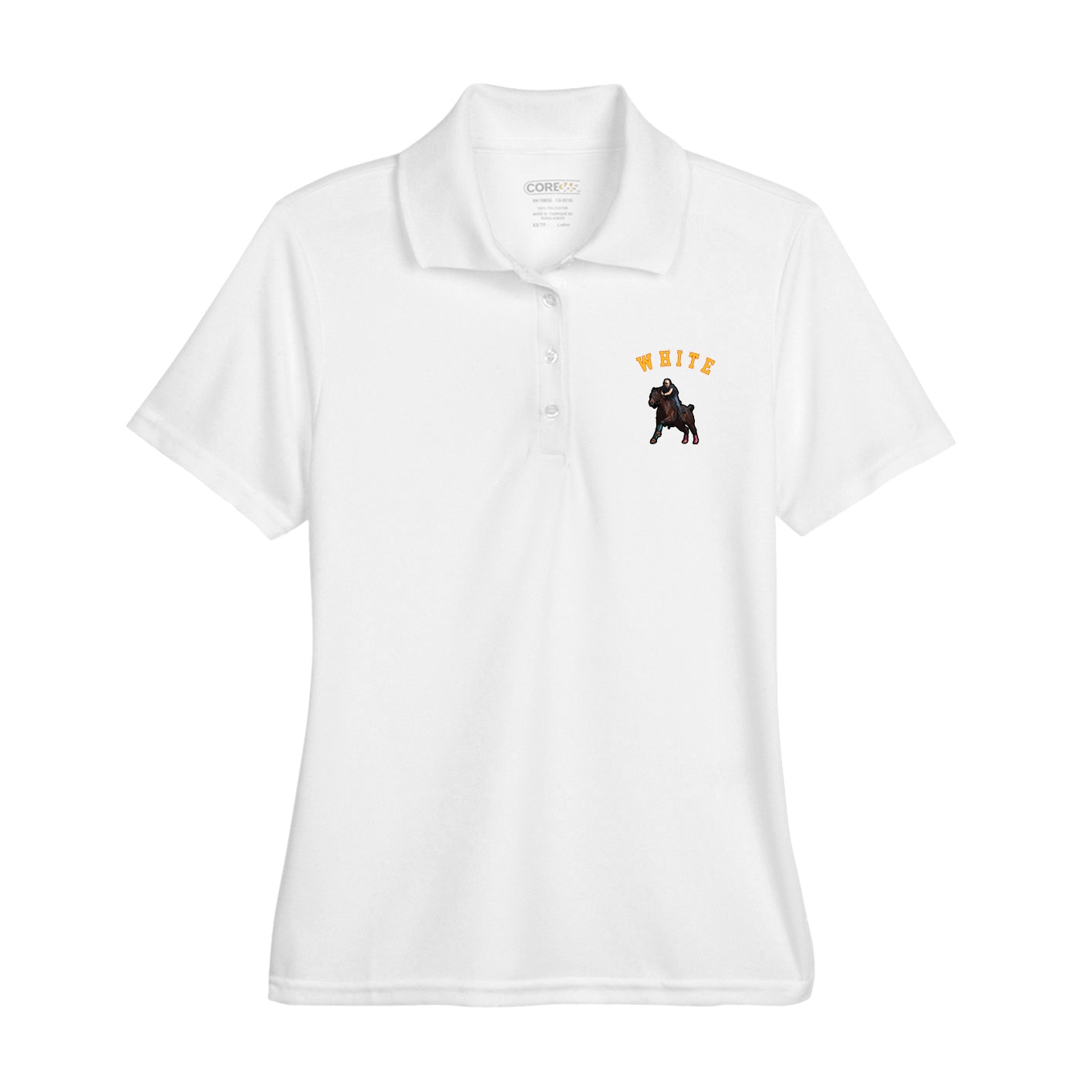 Womens Performance Polo — Shirsey Arch in White