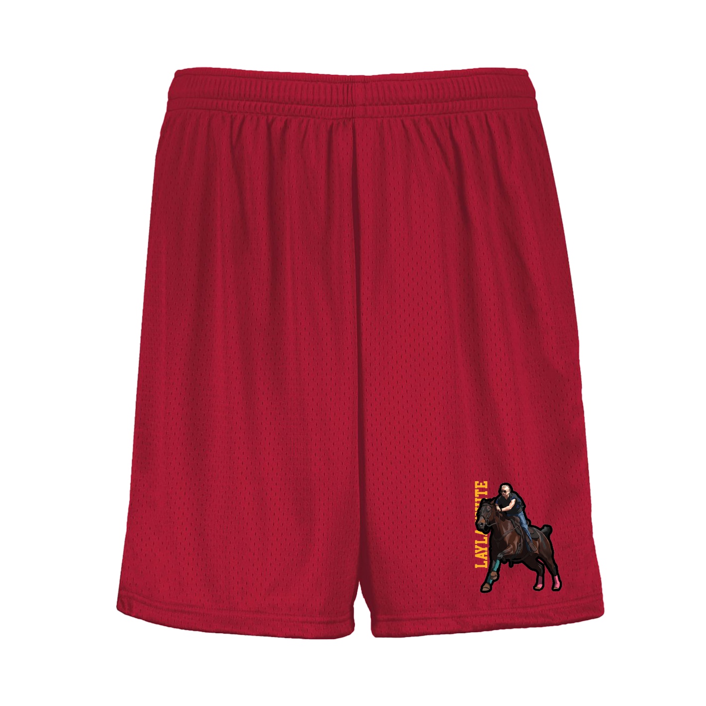 Shorts — Name Vertical in Red