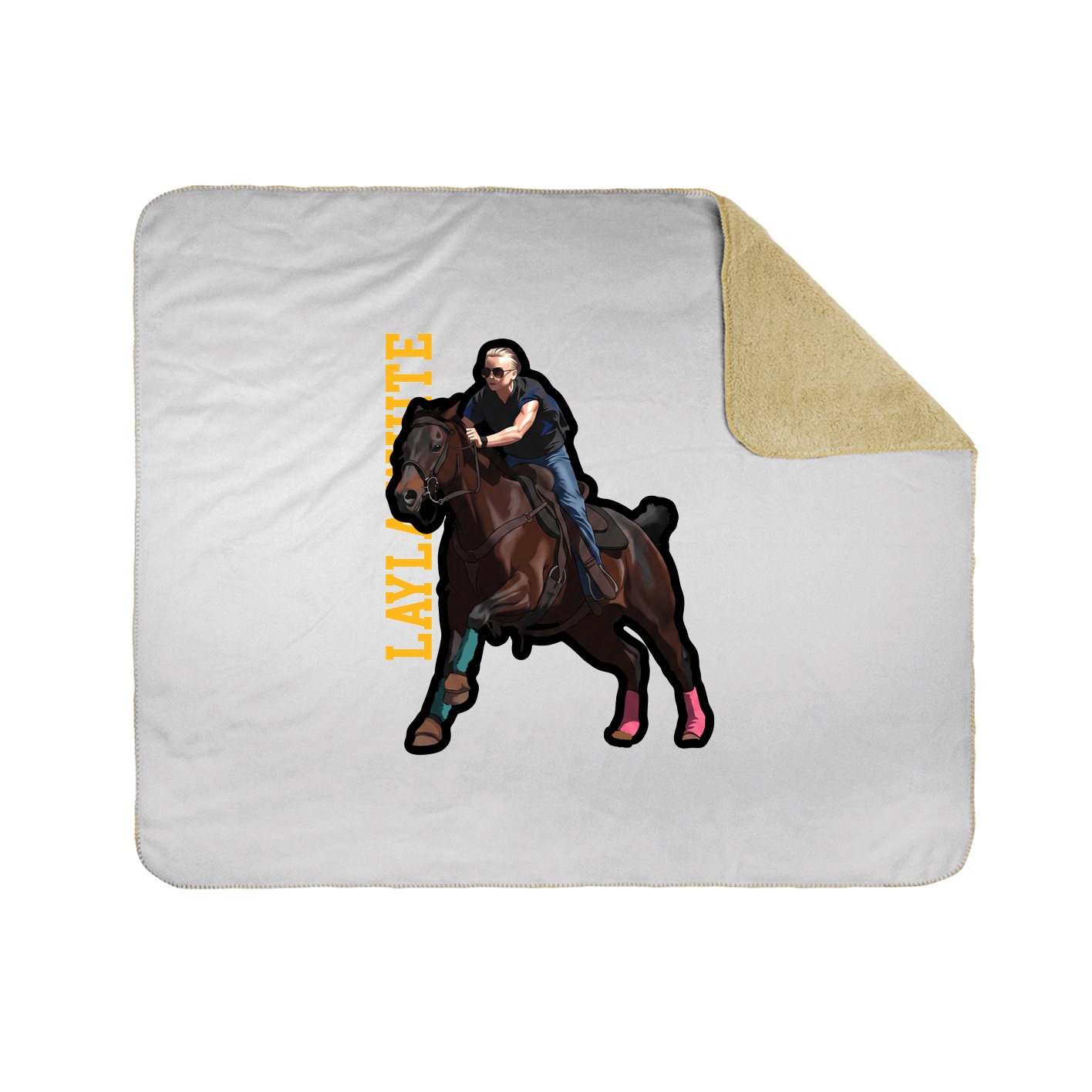 Throw Blanket — Name Vertical in White