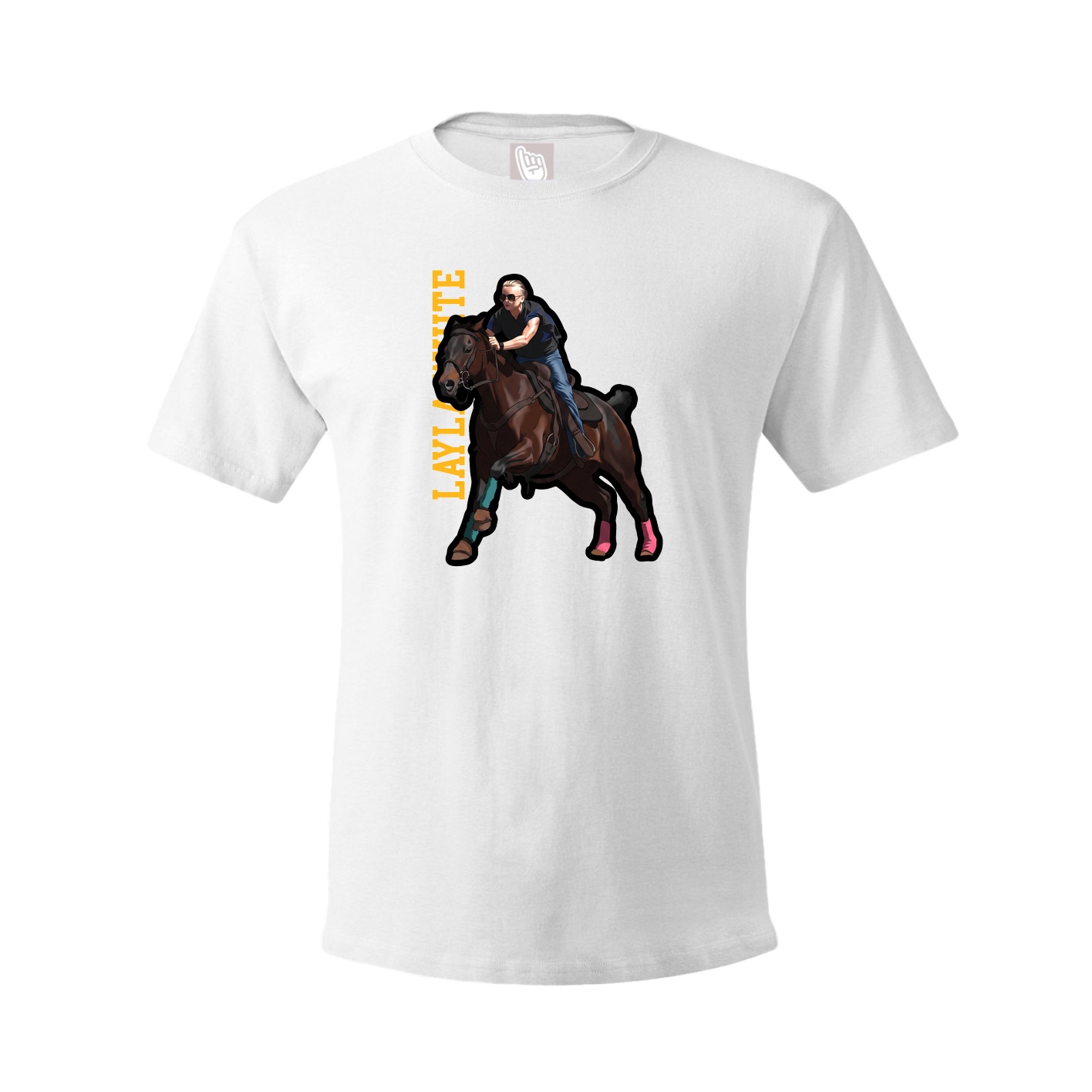 Youth Tee — Name Vertical in White