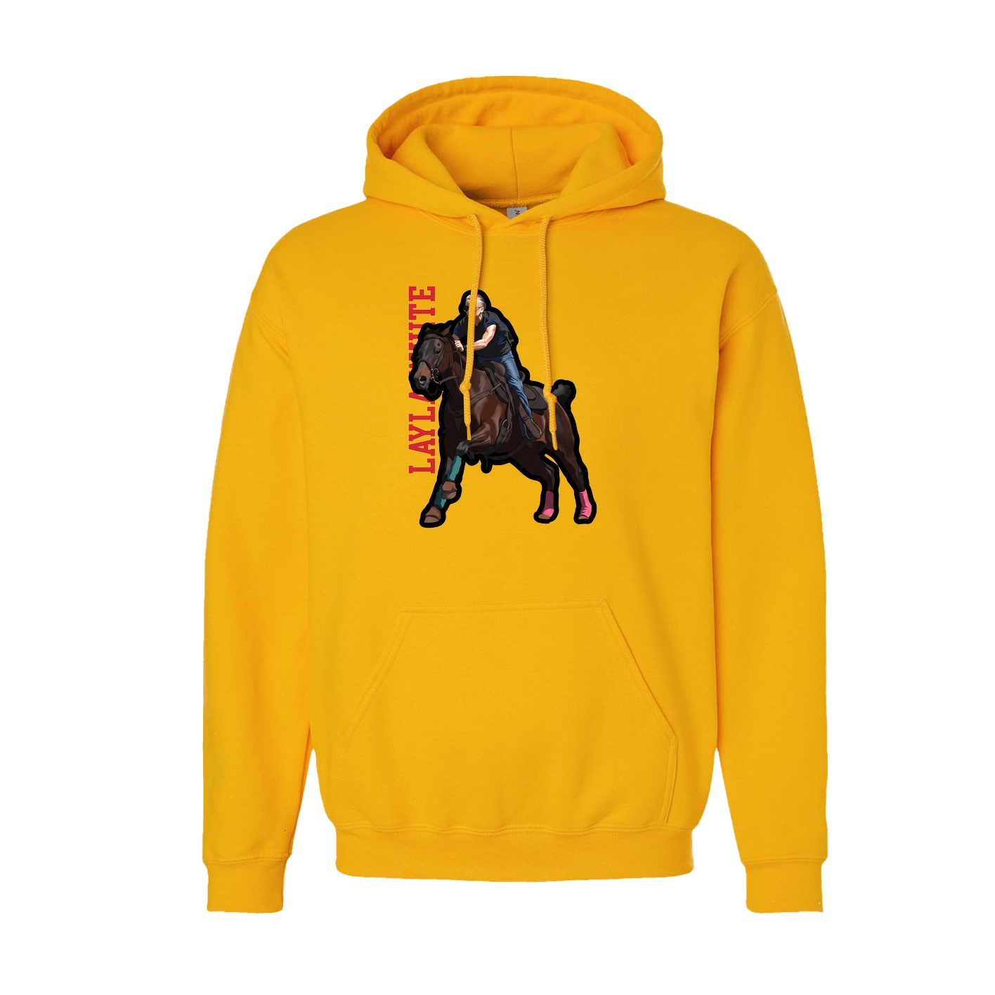 Hoodie — Name Vertical in Gold