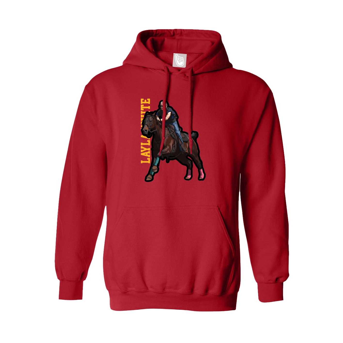 Youth Hoodie — Name Vertical in Red