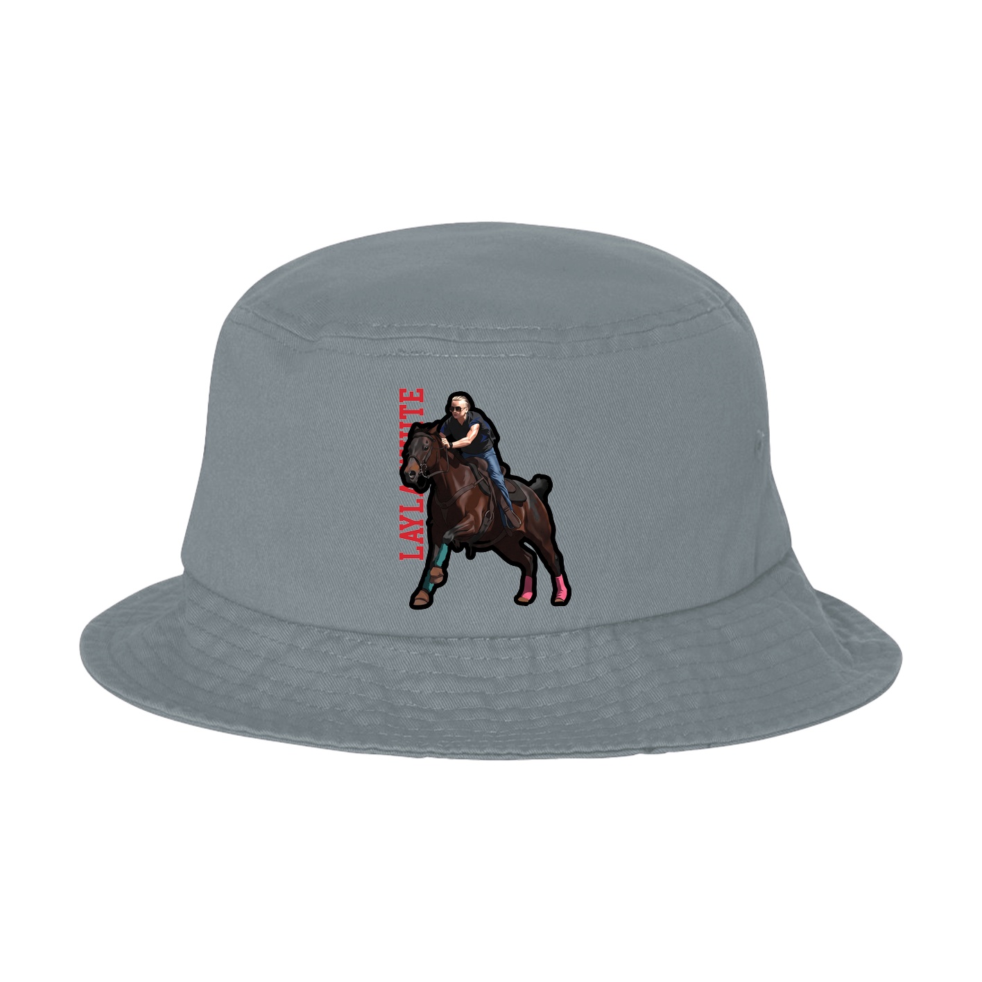 Bucket Cap — Name Vertical in Grey