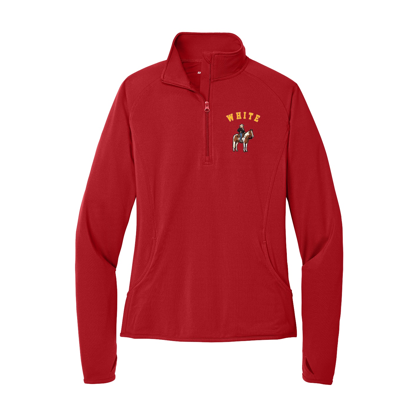 Women's Q-Zip Pullover — Shirsey Arch in Red