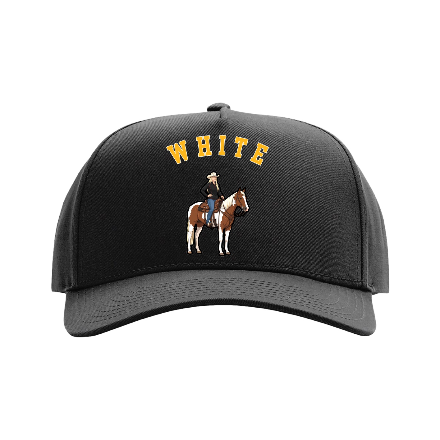 Full Fabric Five-Panel Champ Cap — Shirsey Arch in Black