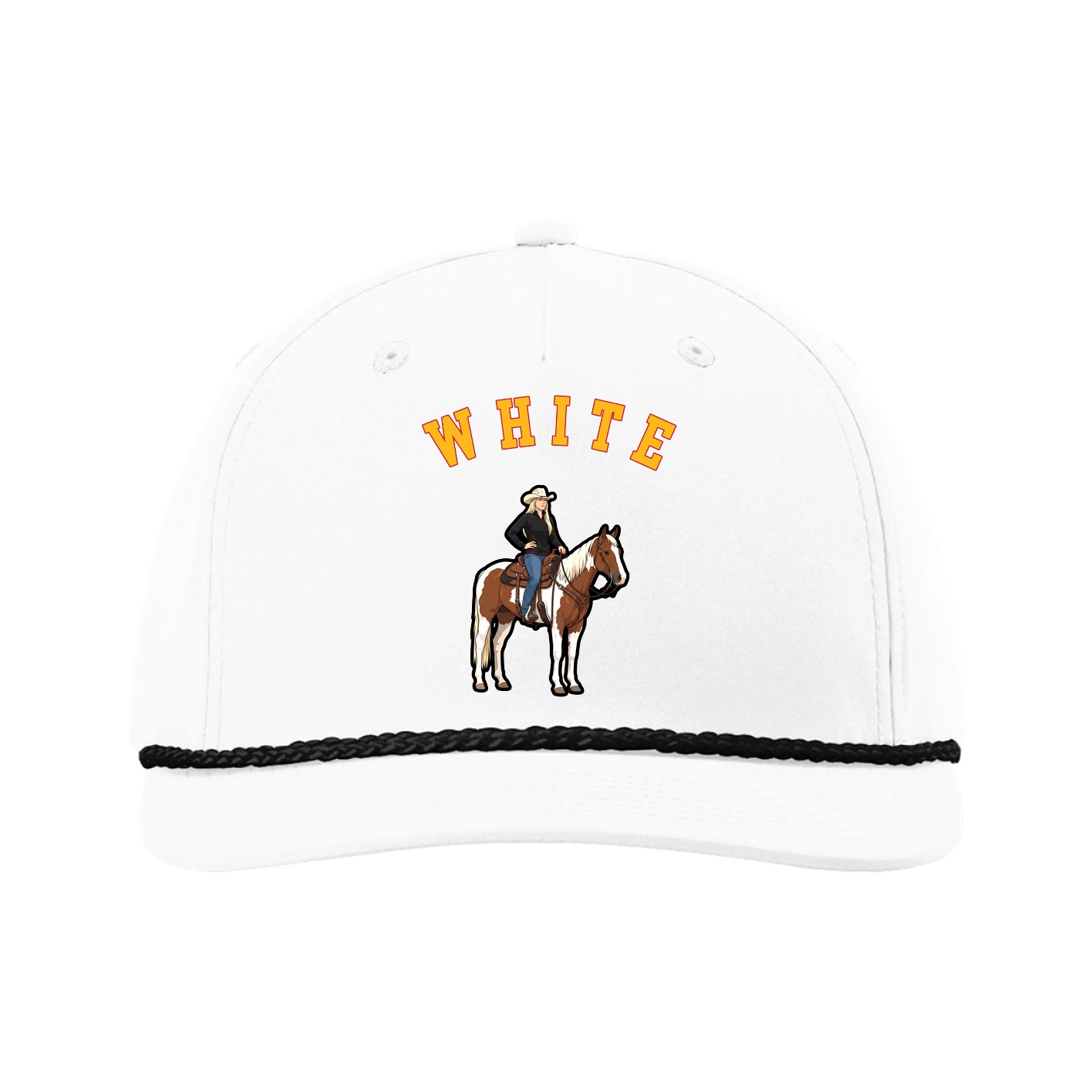 Five-Panel Classic Rope Cap — Shirsey Arch in White