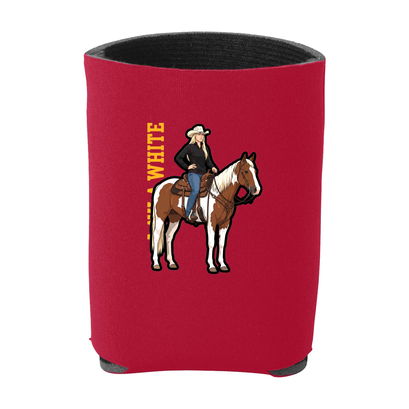 Can Holder — Name Vertical in Red