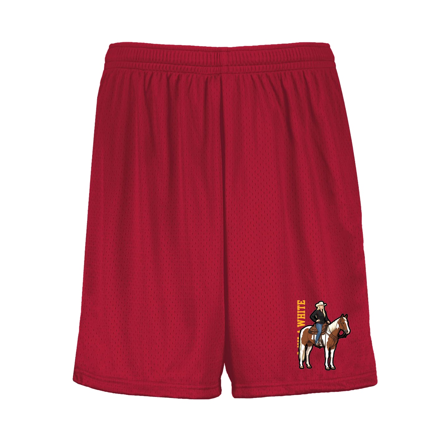 Shorts — Name Vertical in Red
