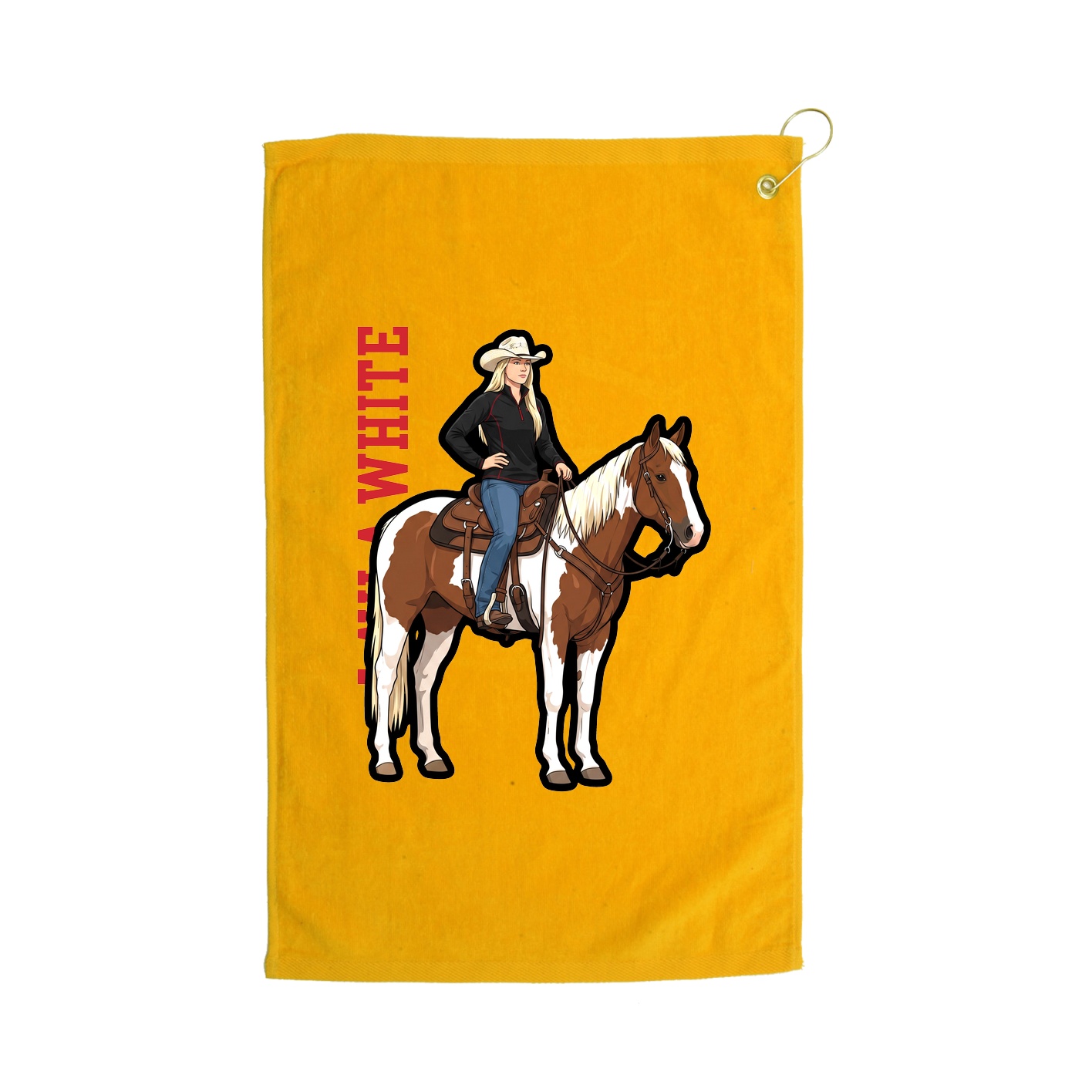 Golf Towel — Name Vertical in Gold