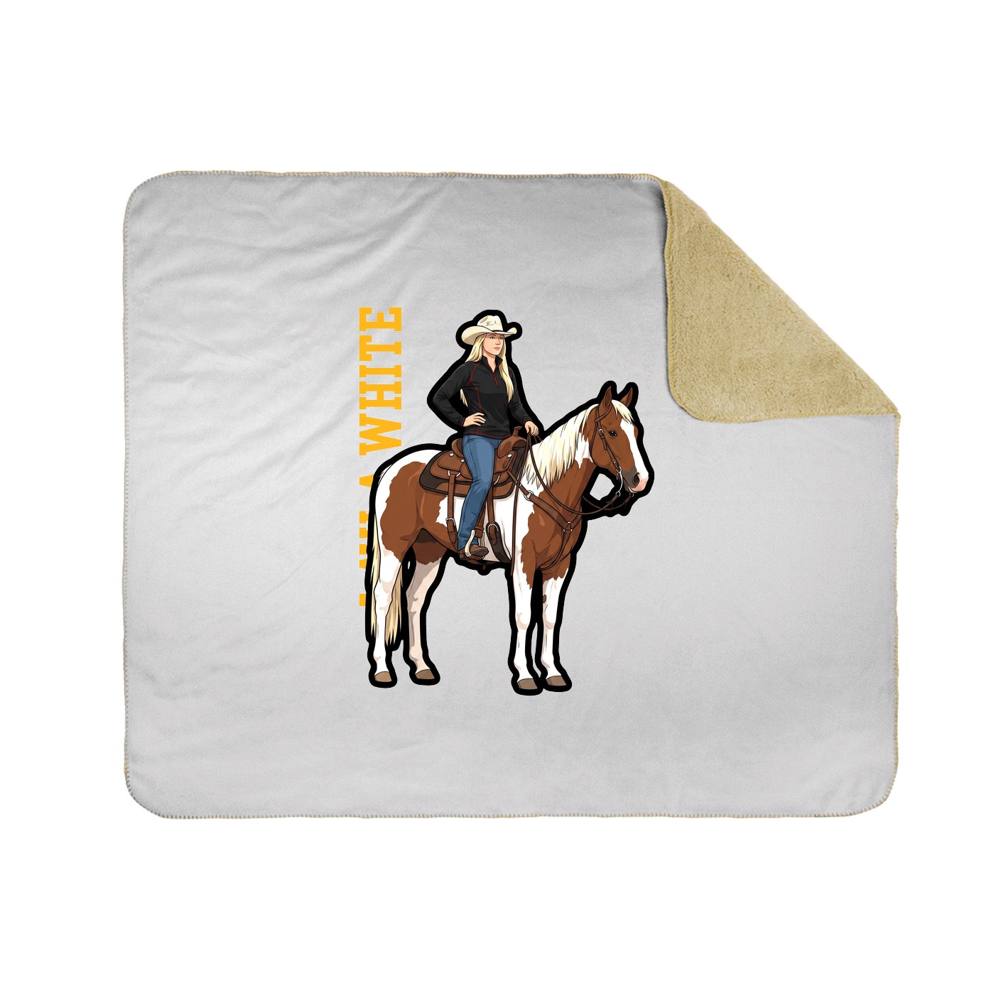Throw Blanket — Name Vertical in White