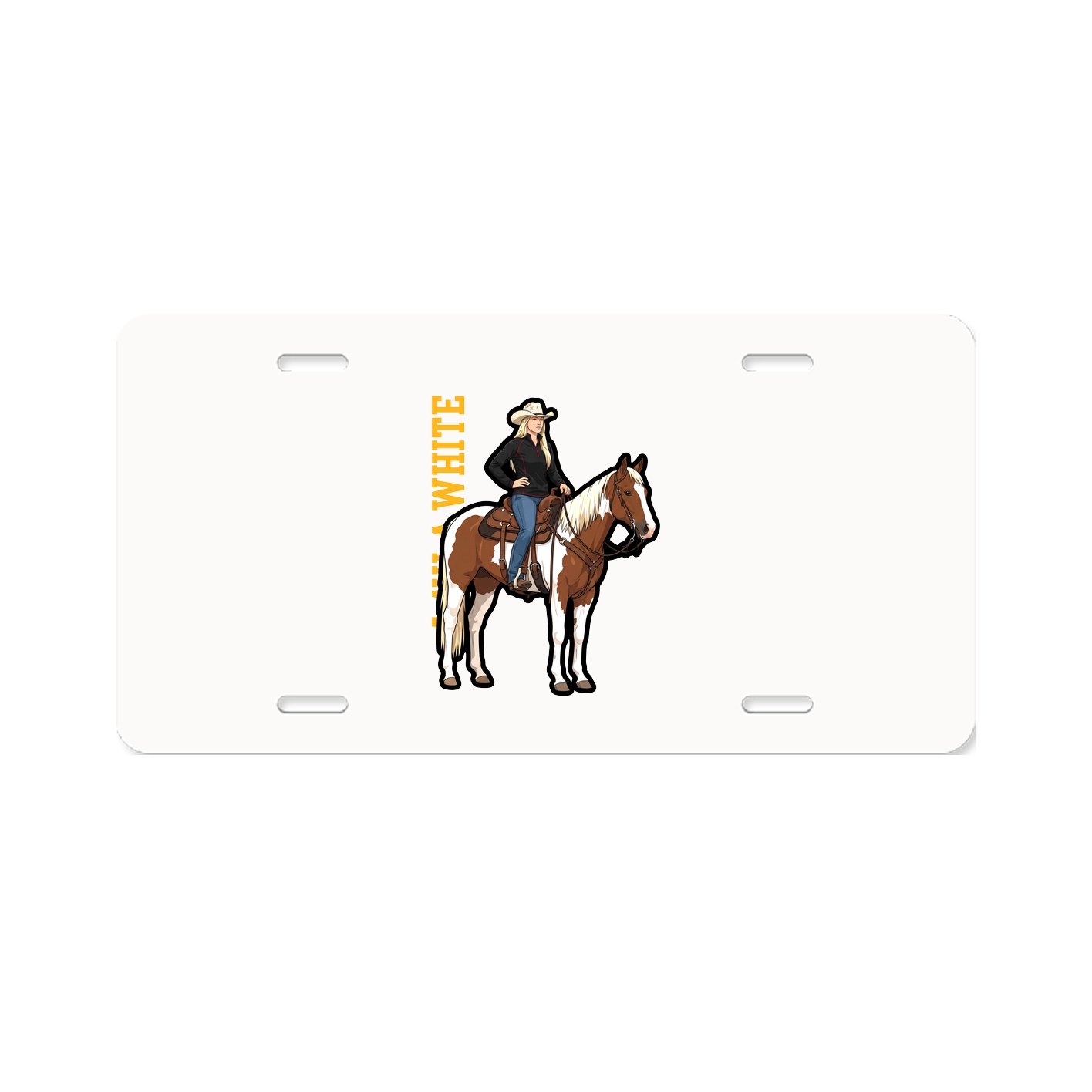 License Plate — Name Vertical in Classic
