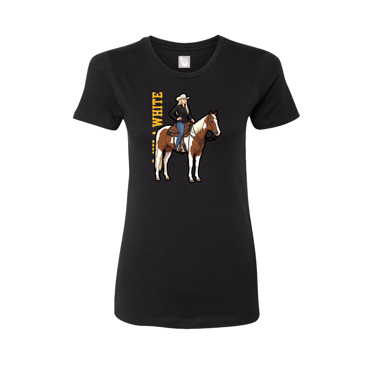 Fitted Women's Tee — Name Vertical in Black