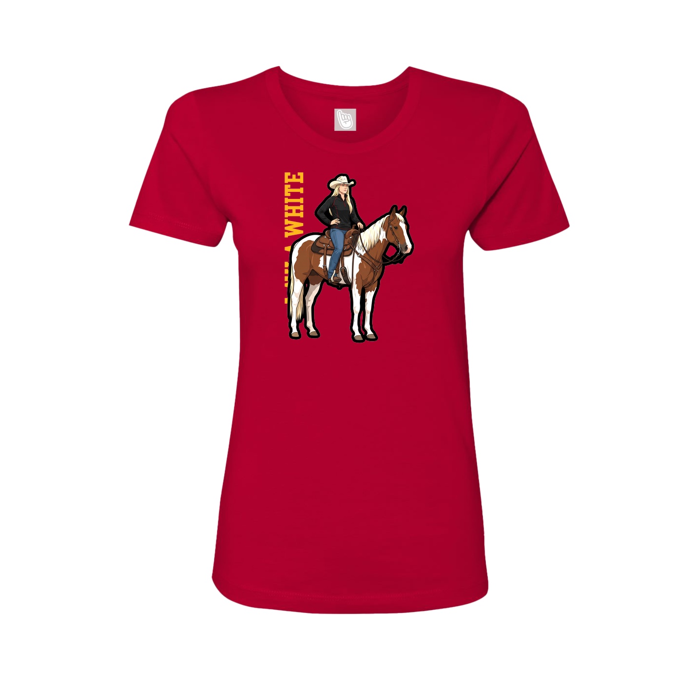 Womens Tee — Name Vertical in Red