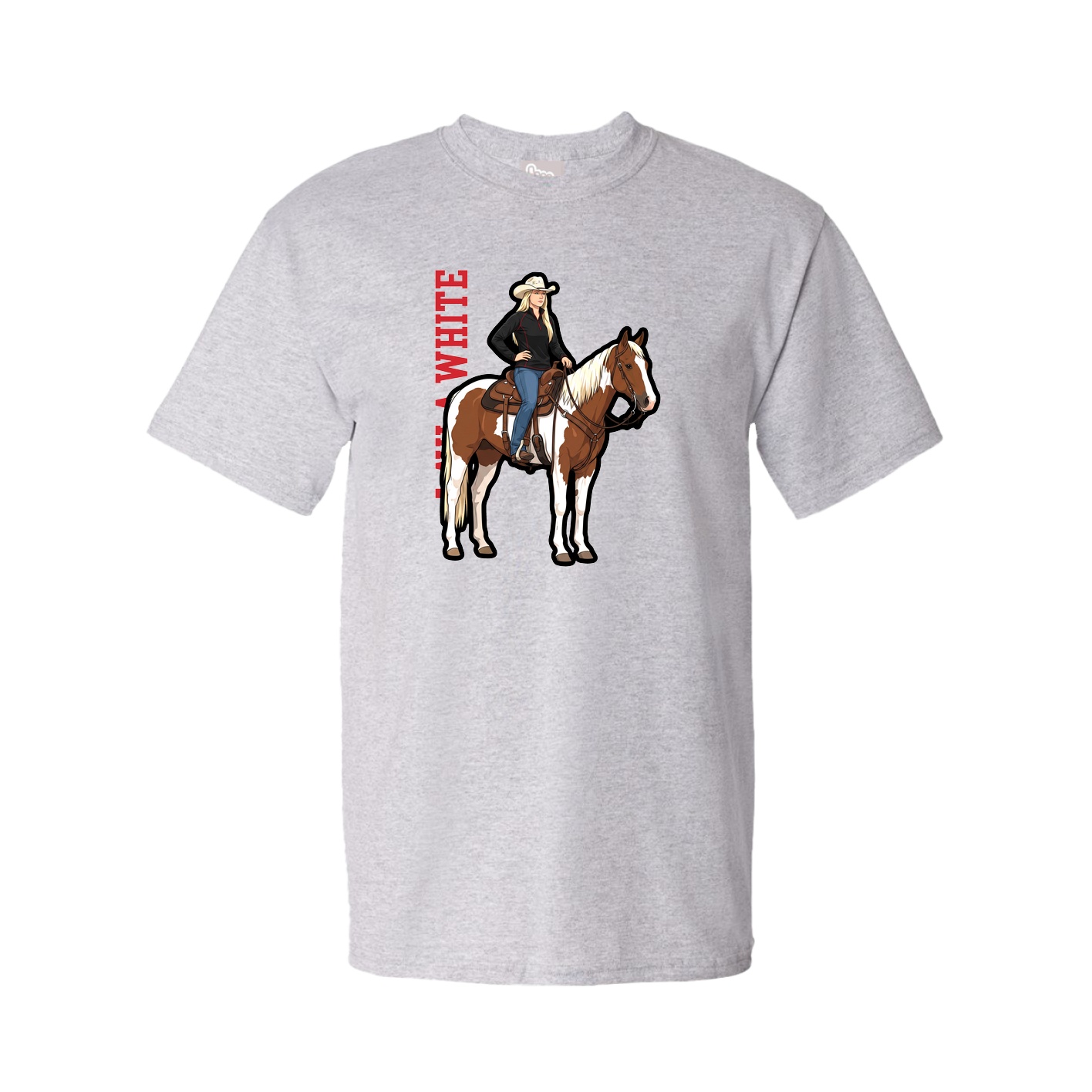 Youth Tee — Name Vertical in Grey