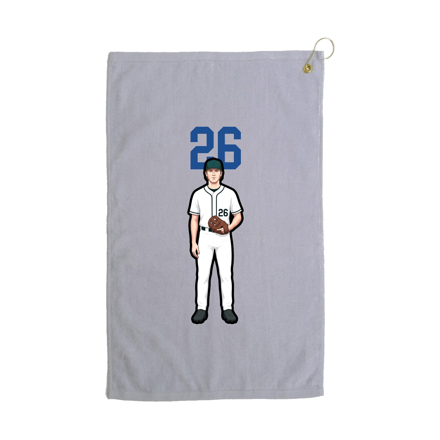 Golf Towel — Number Top in Grey