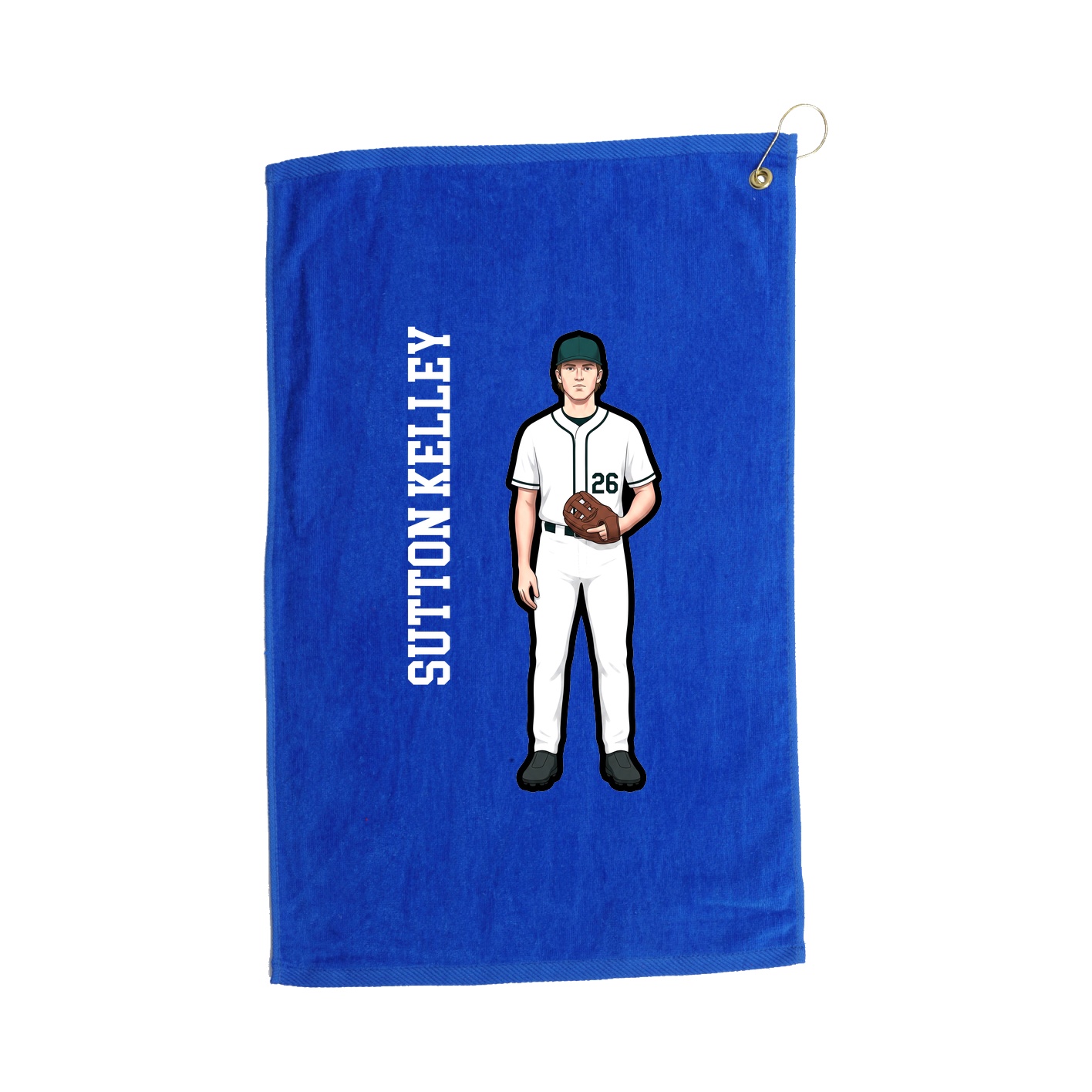 Golf Towel — Name Vertical in Royal