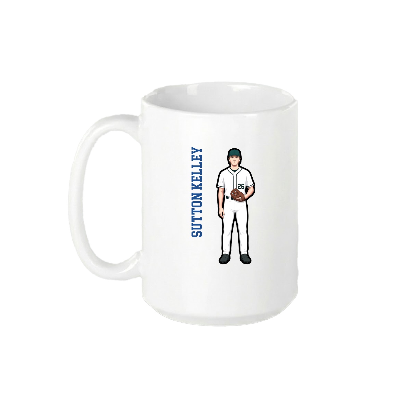 15oz Coffee Mug — Name Vertical in White