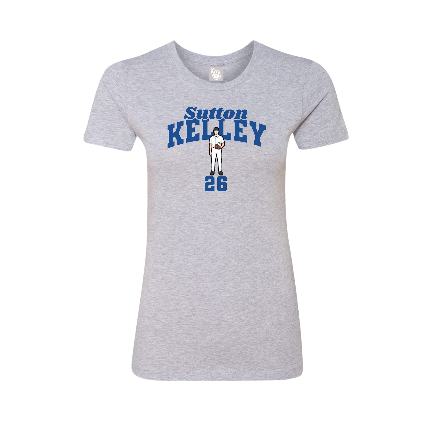 Fitted Women's Tee — Signature Arch in Grey