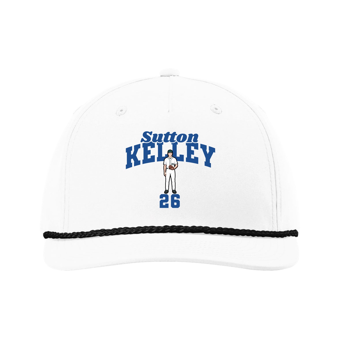 Five-Panel Classic Rope Cap — Signature Arch in White