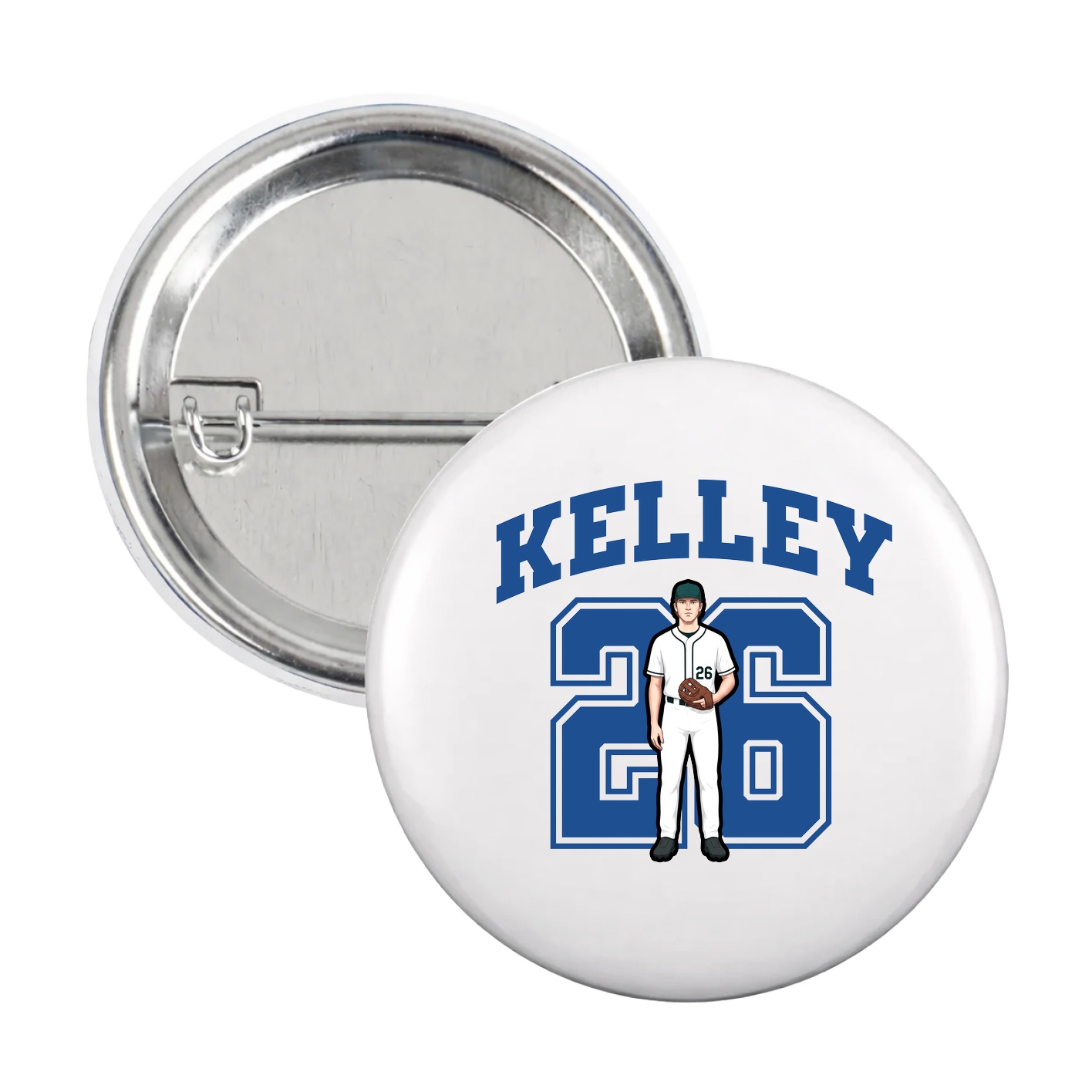 Game Day Button — Number in White