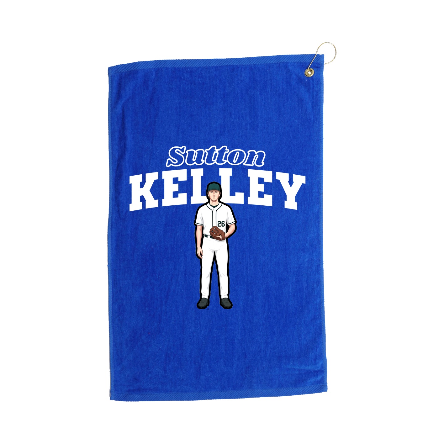 Golf Towel — Name Arch in Royal