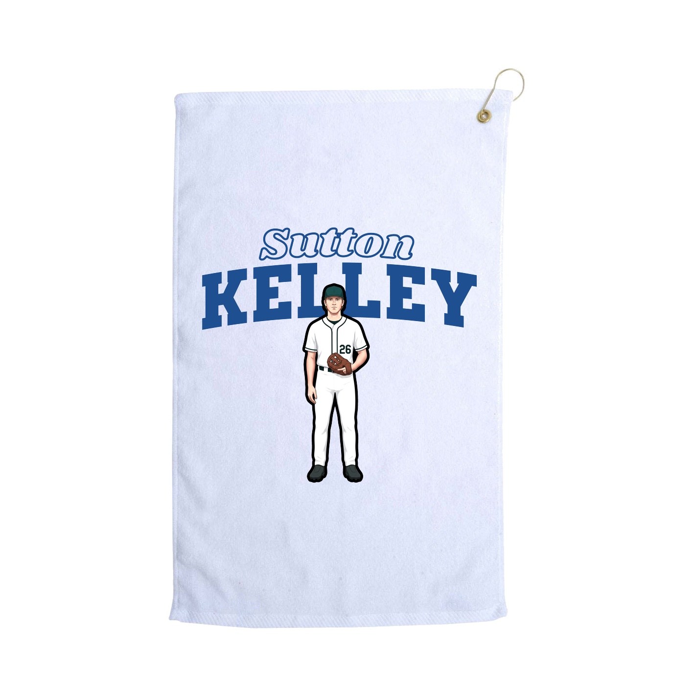 Golf Towel — Name Arch in White