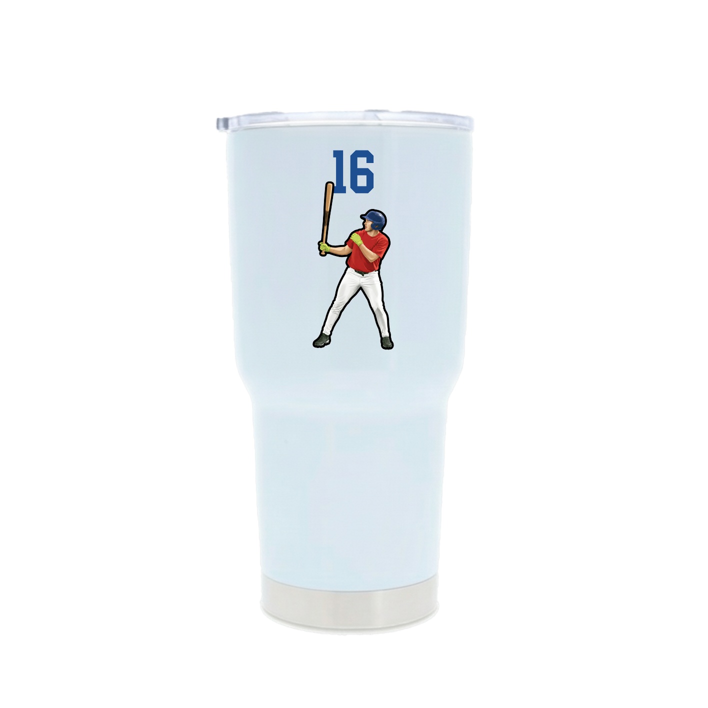 30oz Stainless Steel Tumbler — Number Top in White