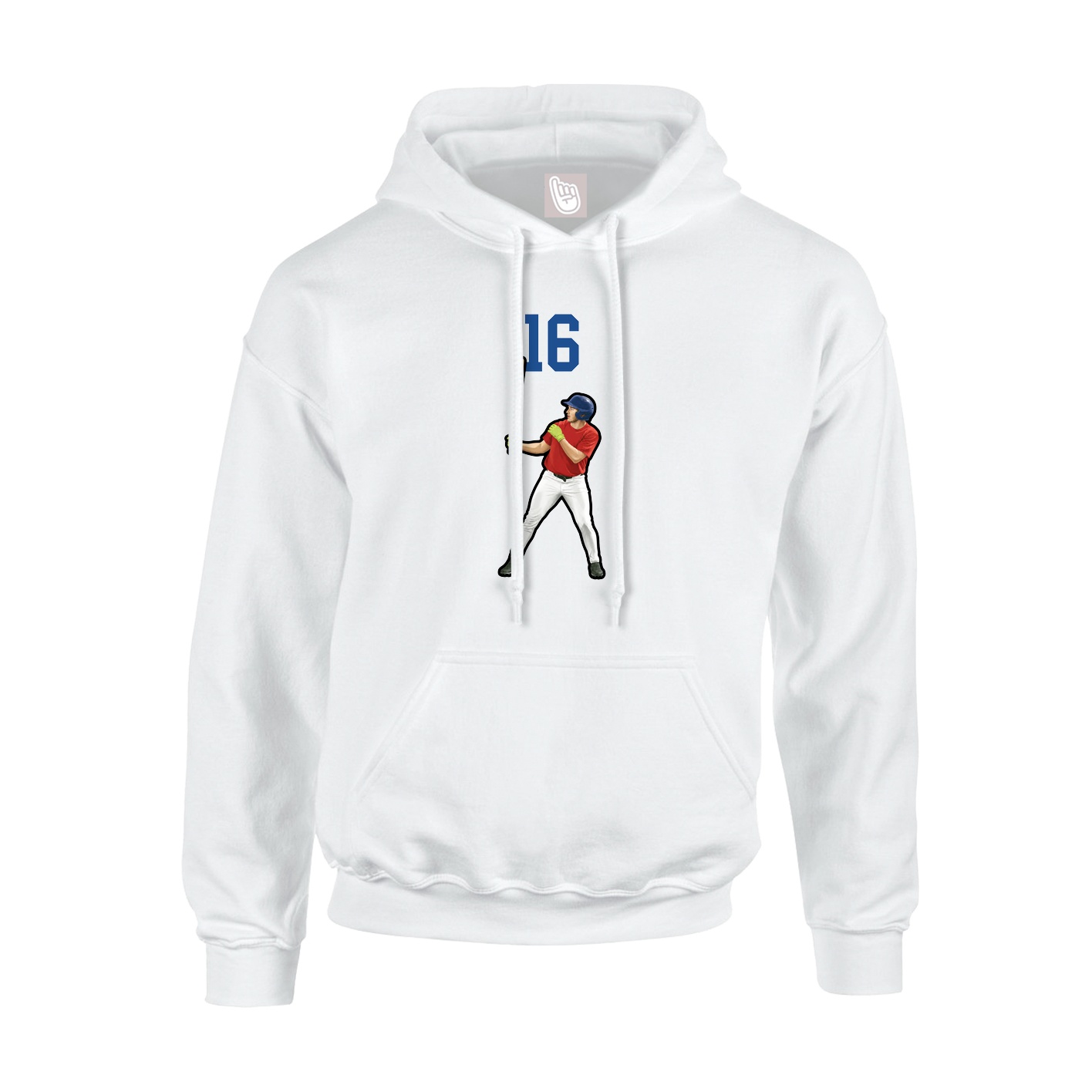 Youth Hoodie — Number Top in White