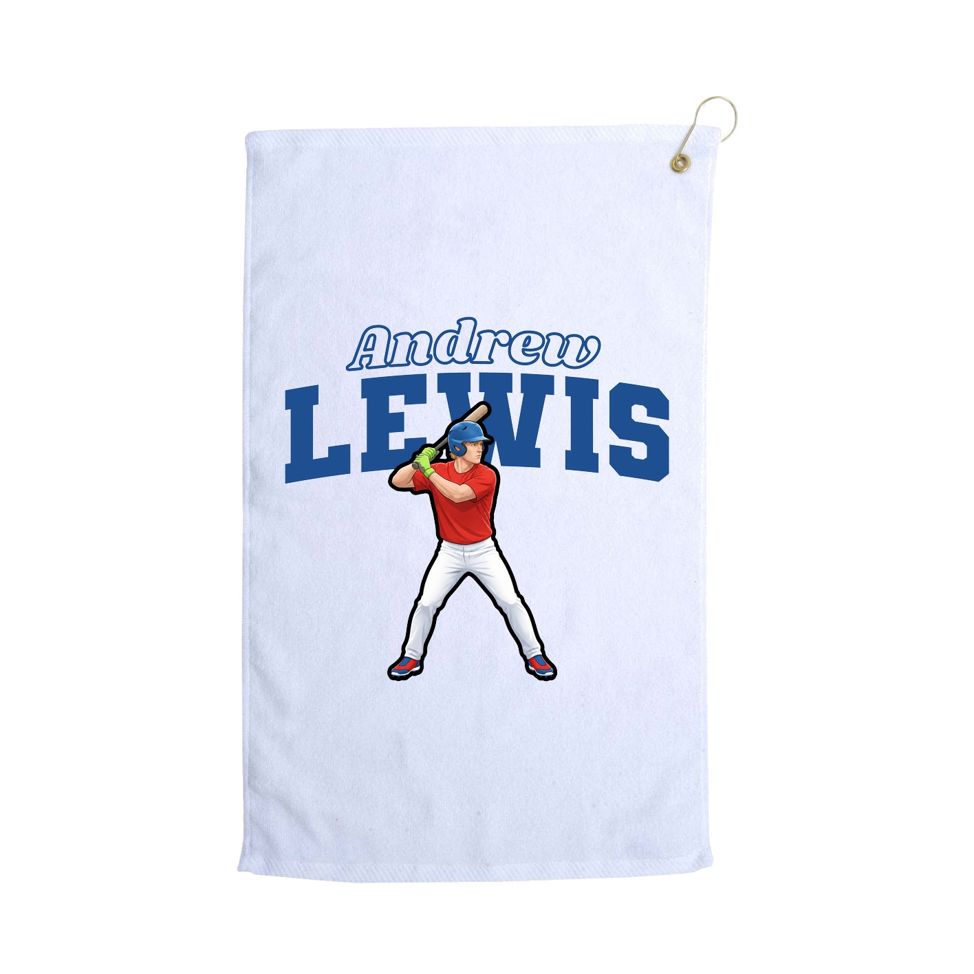 Golf Towel — Name Arch in White