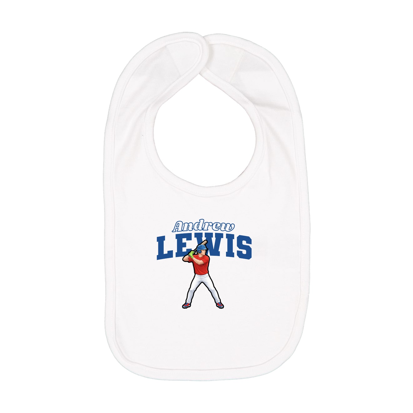 Infant Bib — Name Arch in White